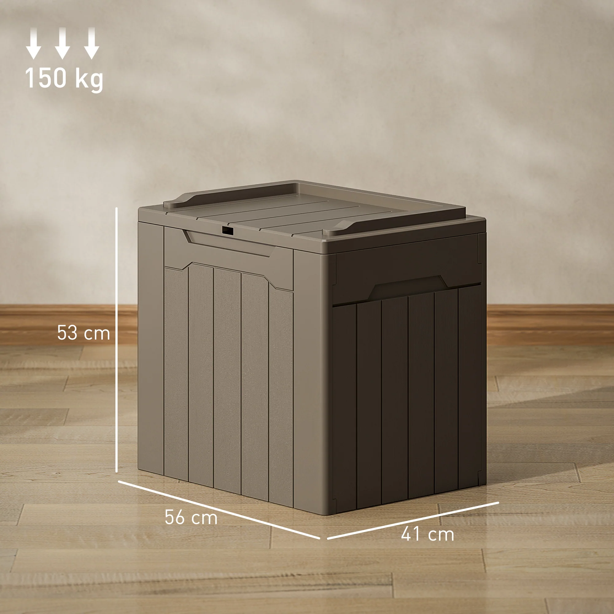 HOMCOM 107 L Plastic Storage Chest with Lock Hole and Handles - Image 14