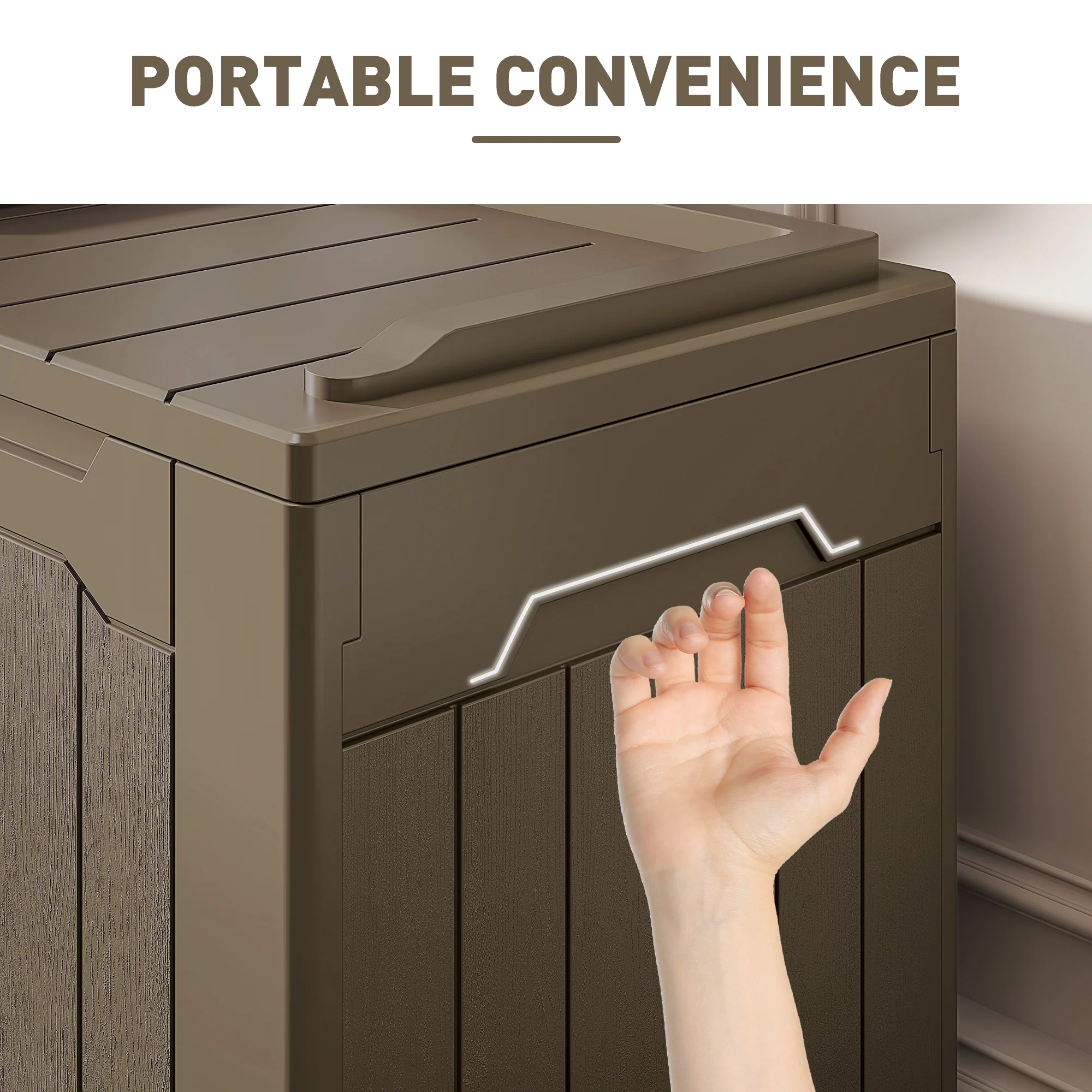 HOMCOM 107 L Plastic Storage Chest with Lock Hole and Handles - Image 15