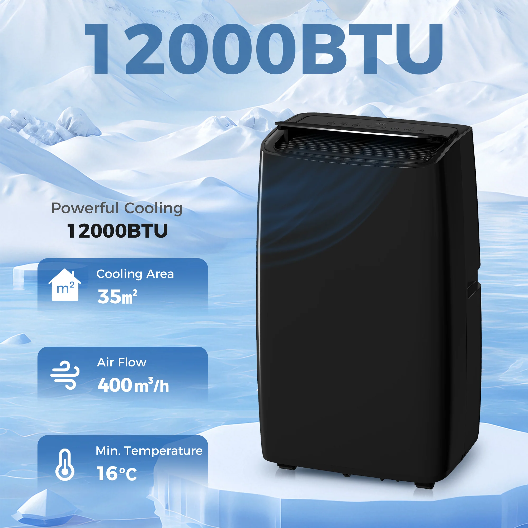 HOMCOM 12,000 BTU Portable Air Conditioner Unit With Remote, 24H Timer - Image 3