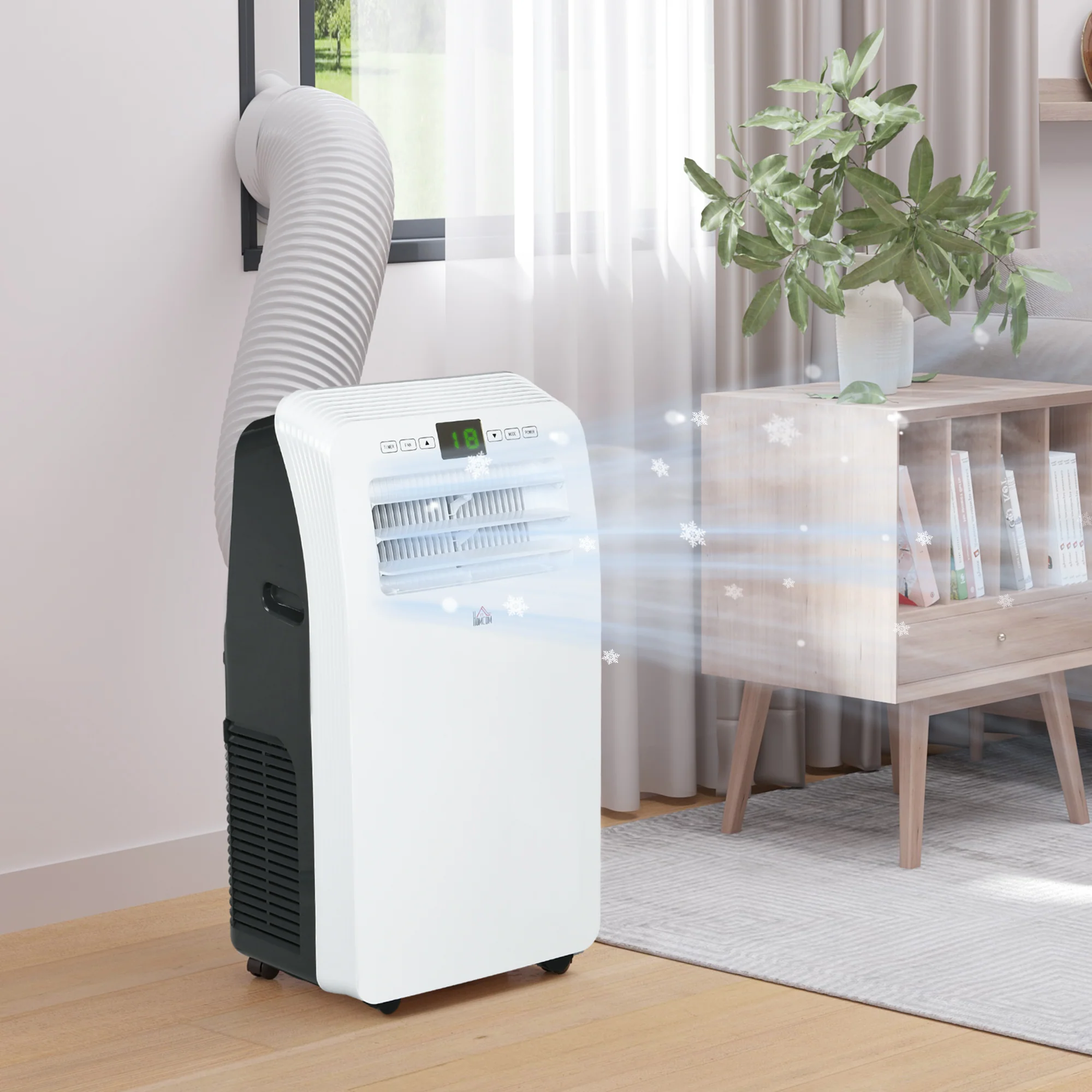 HOMCOM 12000 BTU Portable Air Conditioner with 28m, Dehumidifier, Timer - Image 2
