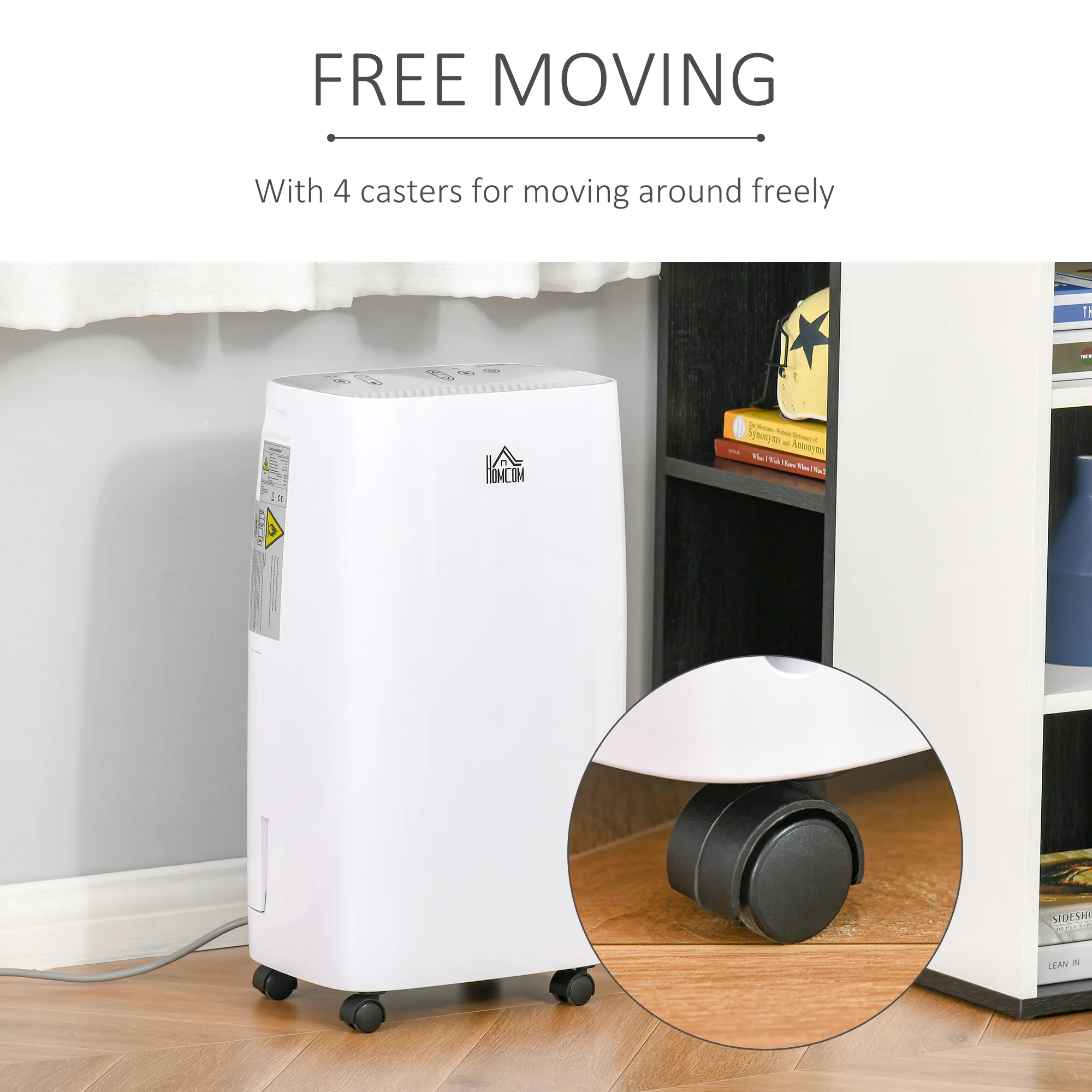 HOMCOM 12L/Day 2500ml Dehumidifier For Home With 24H Timer And 2 Speed Modes - Image 4