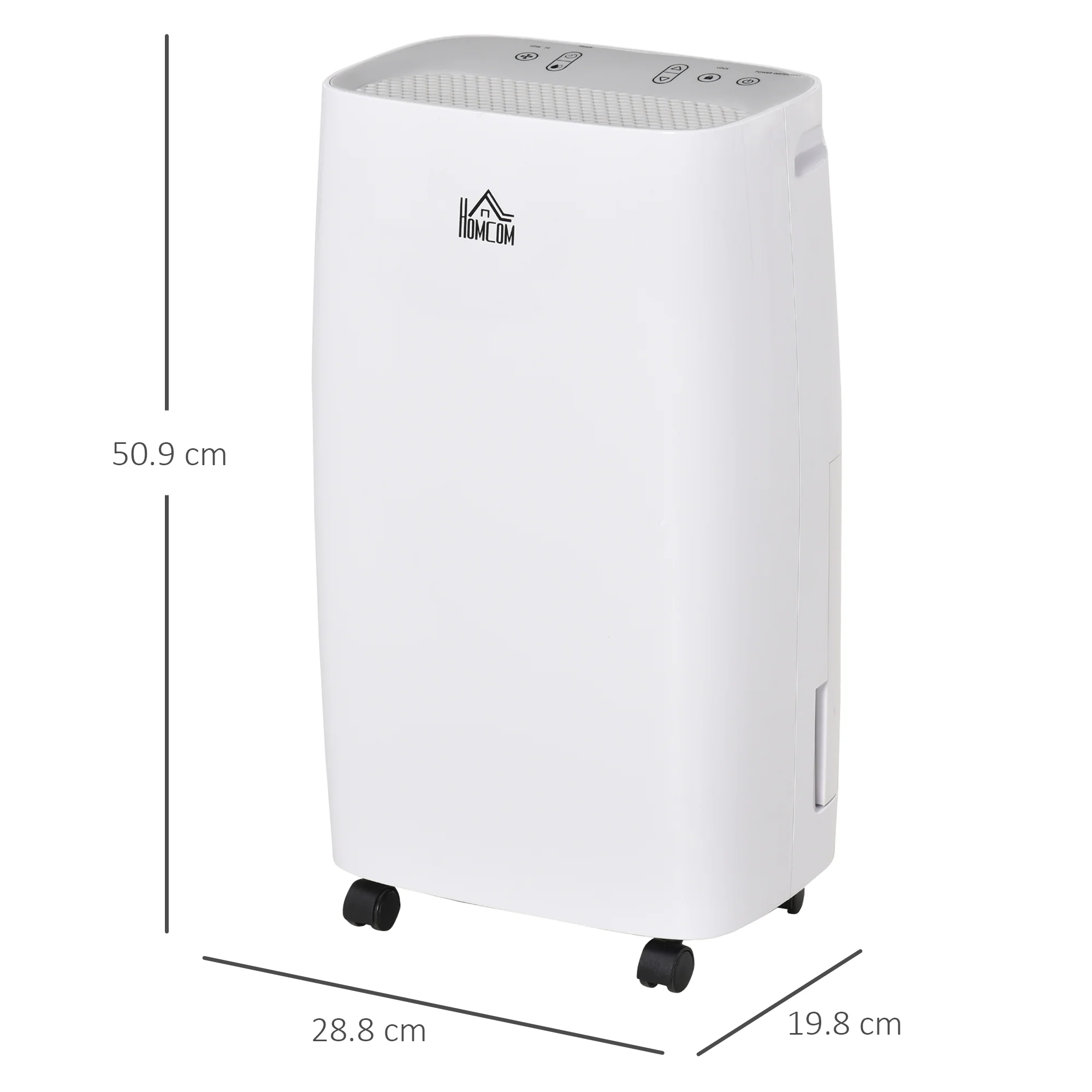 HOMCOM 12L/Day 2500ml Dehumidifier For Home With 24H Timer And 2 Speed Modes - Image 5