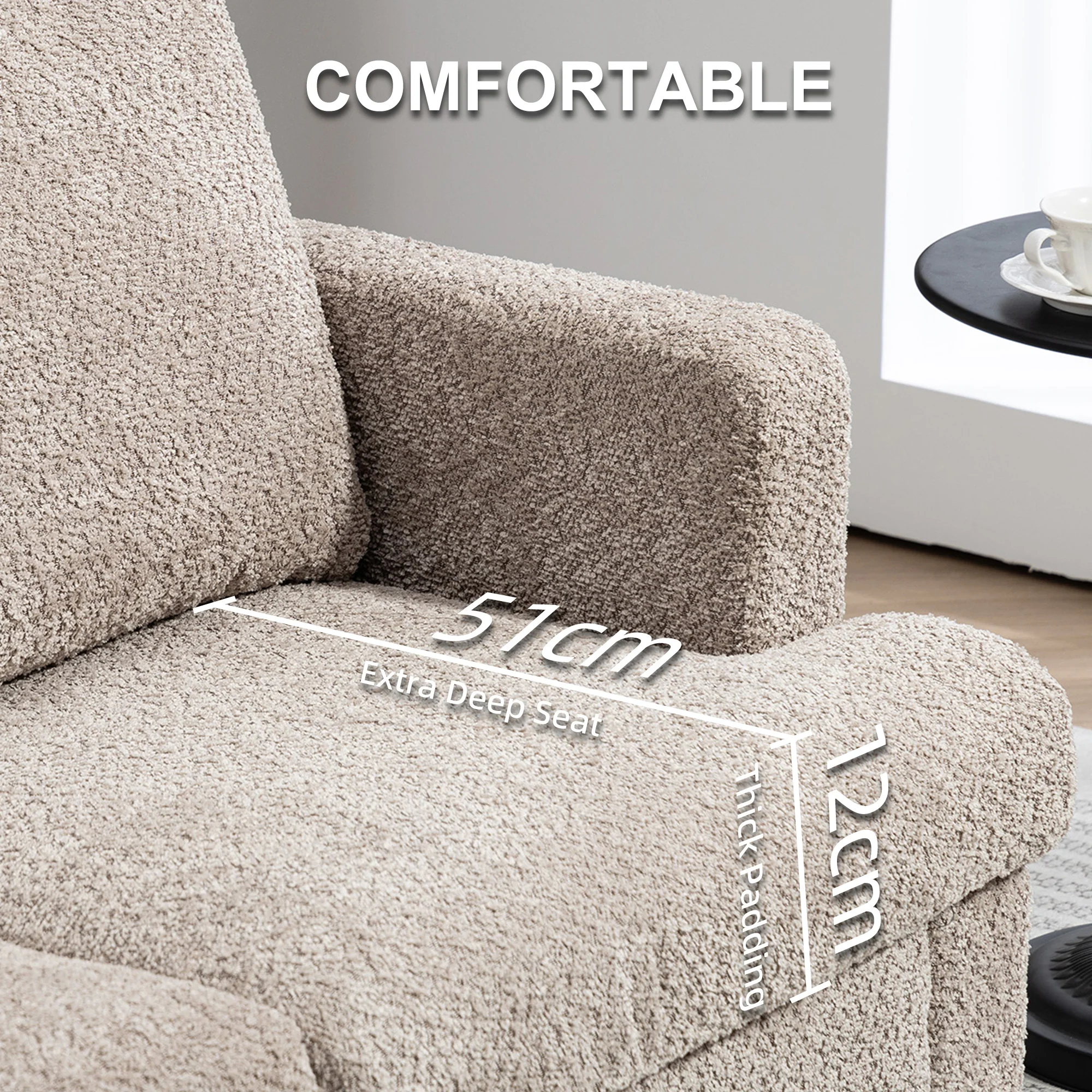 HOMCOM 138 cm Chenille Fabric Loveseat Sofa with S-springs - Image 12