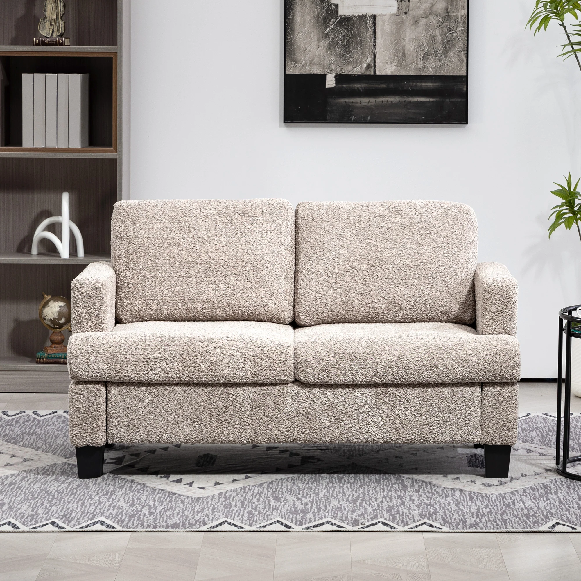 HOMCOM 138 cm Chenille Fabric Loveseat Sofa with S-springs - Image 16