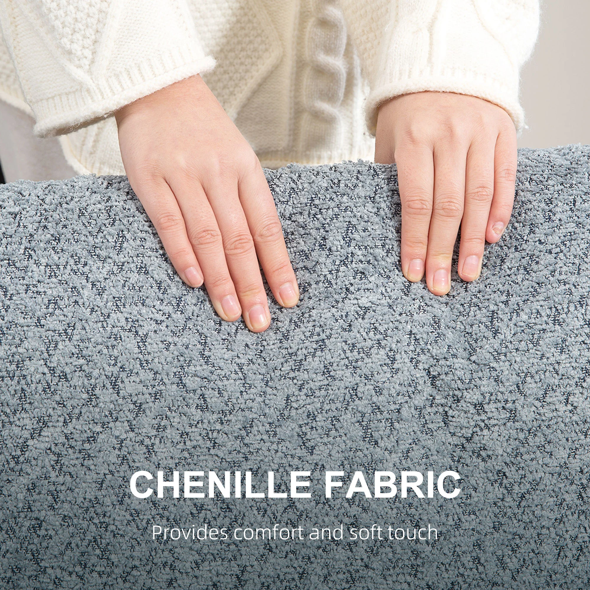 HOMCOM 138 cm Chenille Fabric Loveseat Sofa with S-springs - Image 4