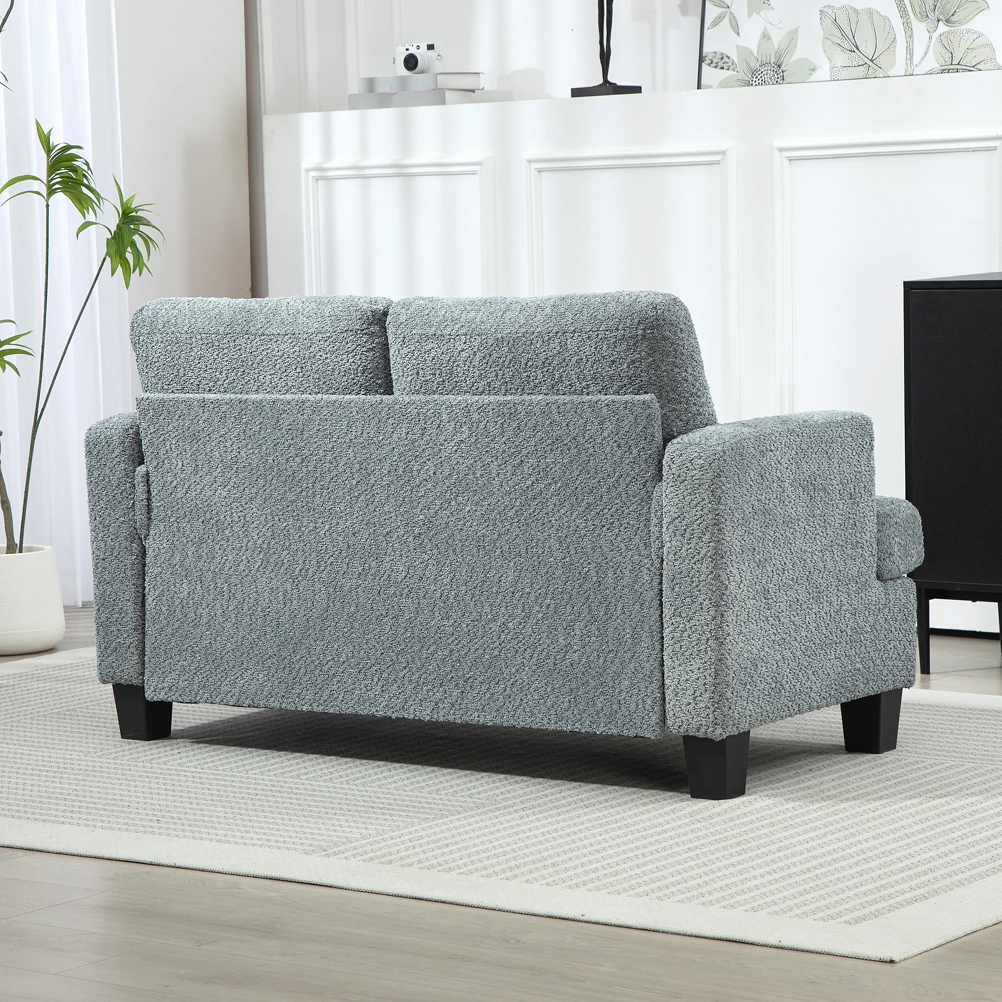 HOMCOM 138 cm Chenille Fabric Loveseat Sofa with S-springs - Image 9