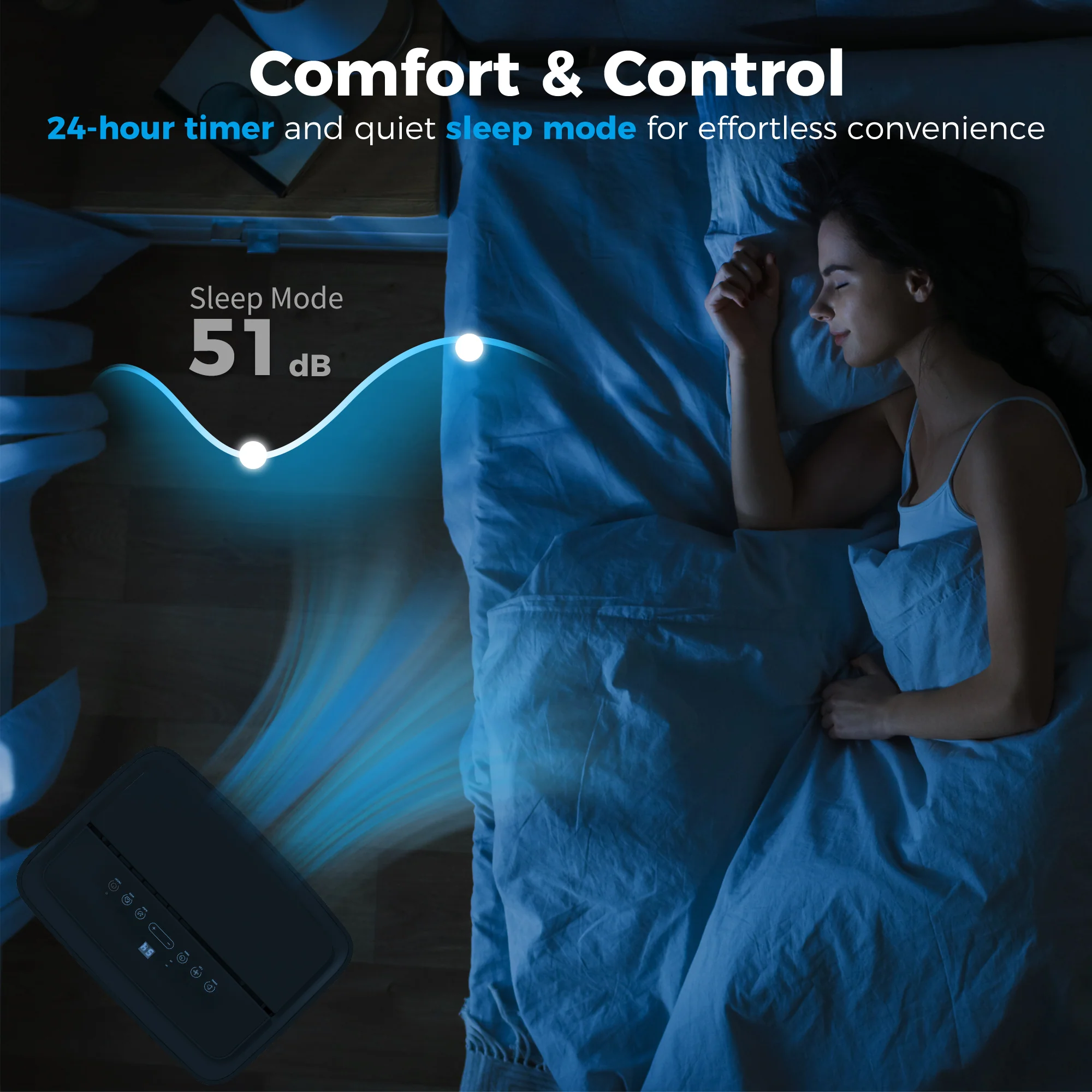 HOMCOM 14,000 BTU Portable Air Conditioner Unit With Remote, 24H Timer - Image 8