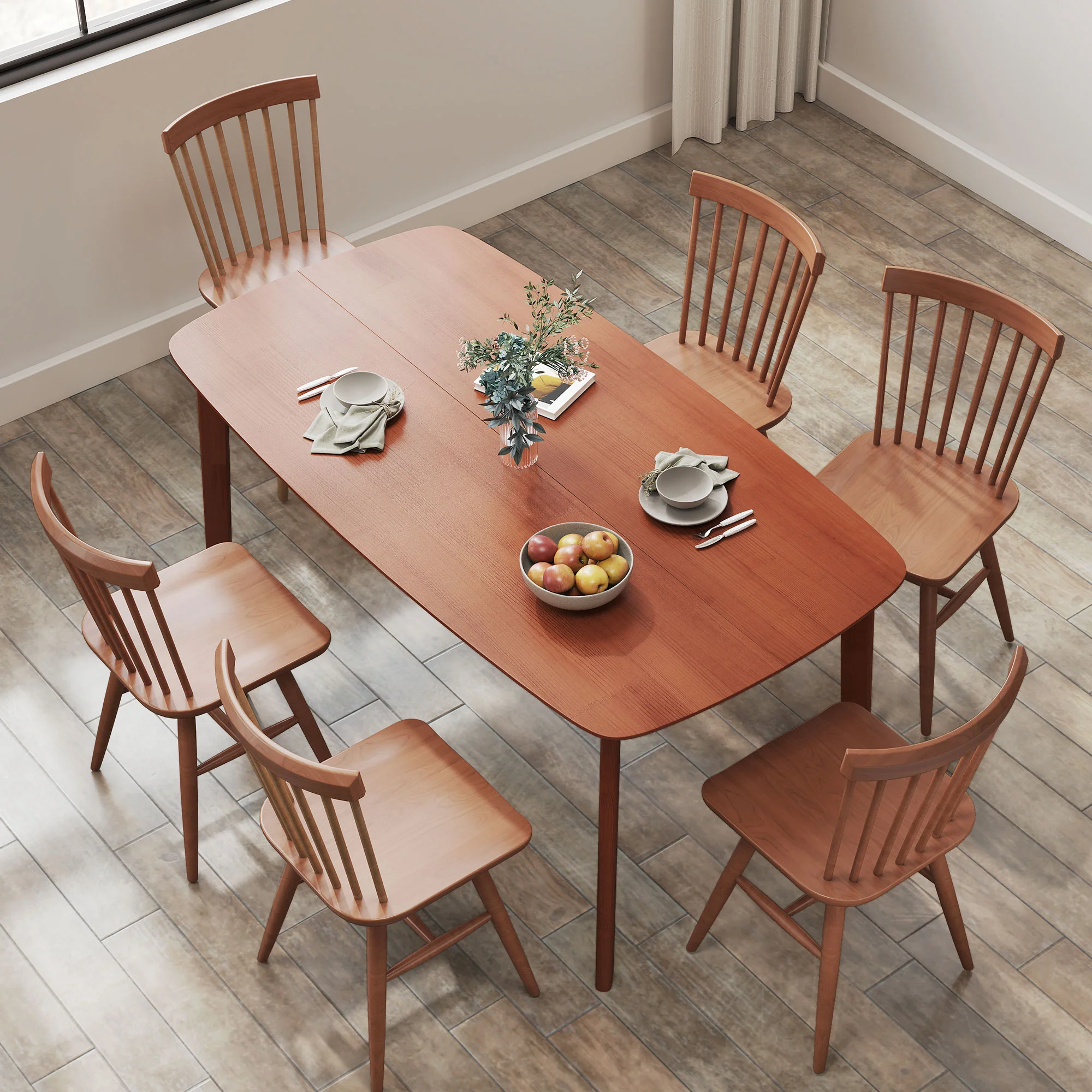 HOMCOM 150 Cm Rectangular Dining Table With Solid Wood Frame, Light Brown - Image 8