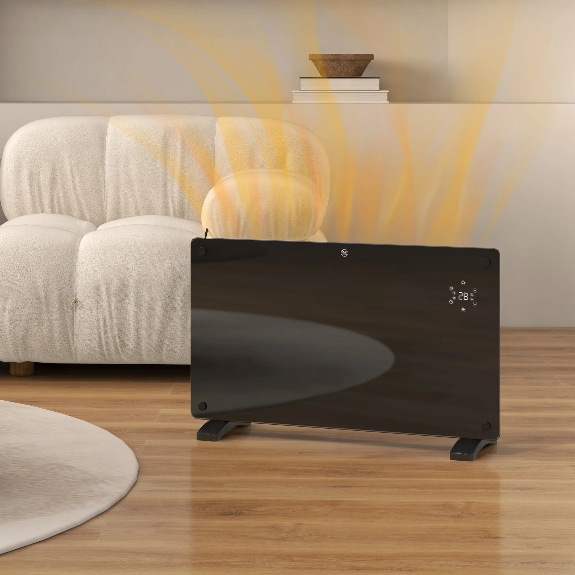 HOMCOM 1500W Electric Space Heater Radiator Wifi Smart App 24Hr 7 Day Timer - Image 8