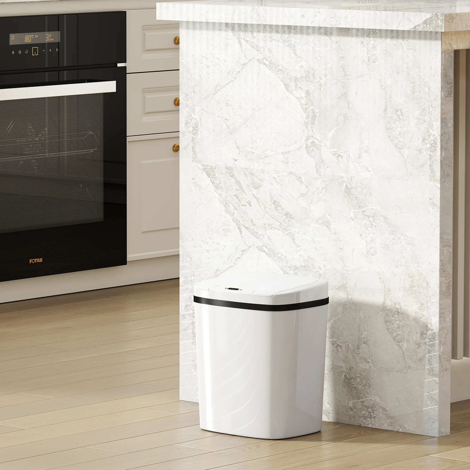 HOMCOM 15L Sensor Bin, Automatic Touchless Kitchen Bin, Battery Operated - Image 9