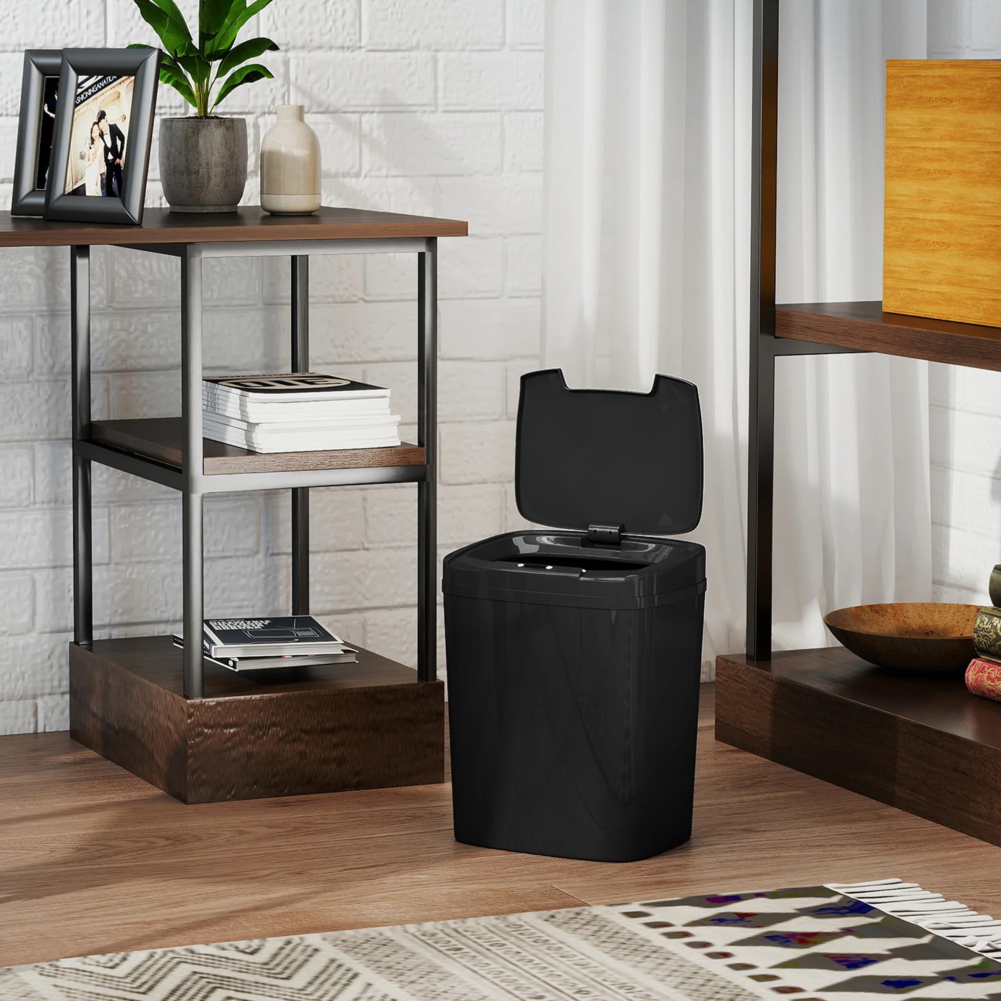 HOMCOM 15L Sensor Bin, Automatic Touchless Kitchen Bin, Battery Operated - Image 7