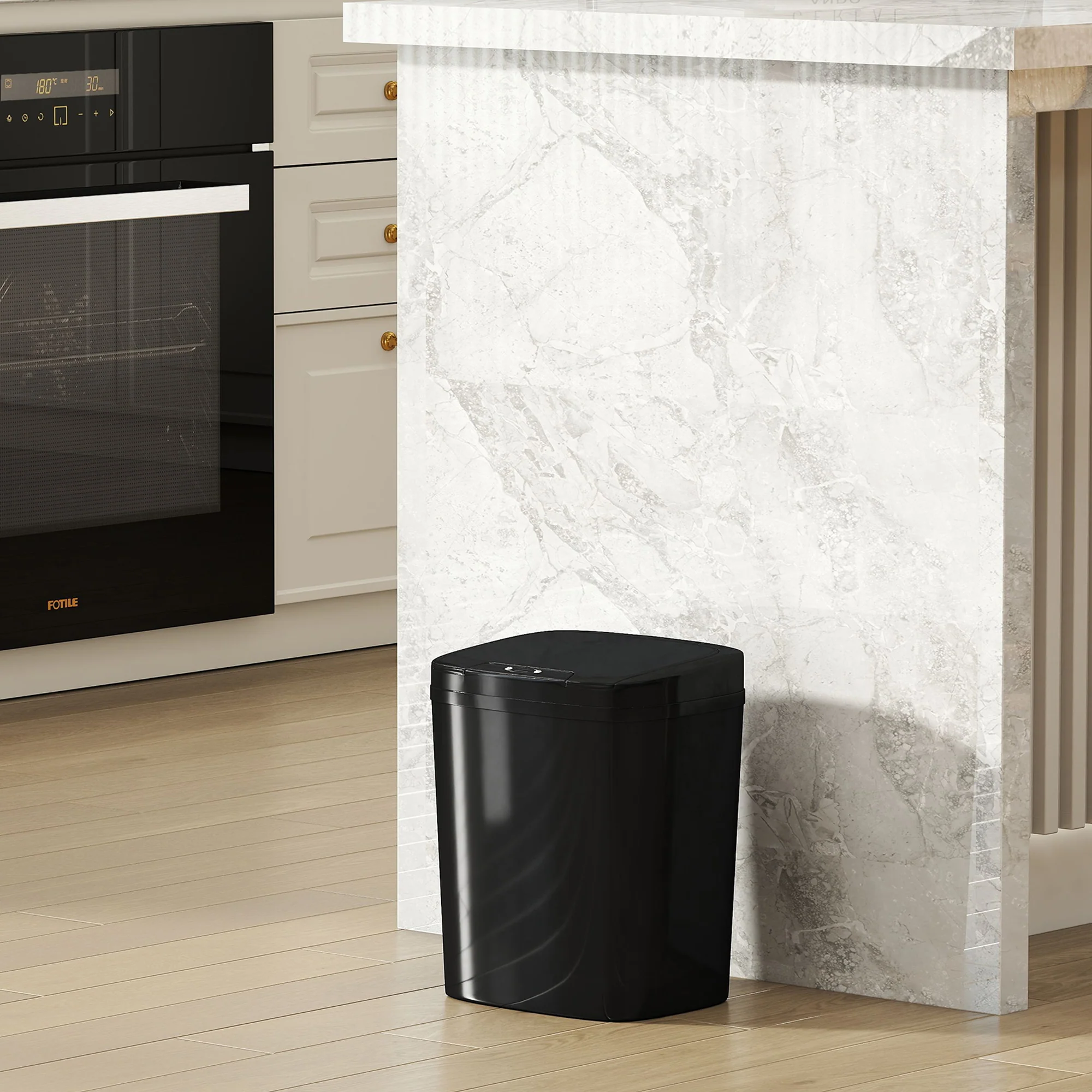 HOMCOM 15L Sensor Bin, Automatic Touchless Kitchen Bin, Battery Operated - Image 9