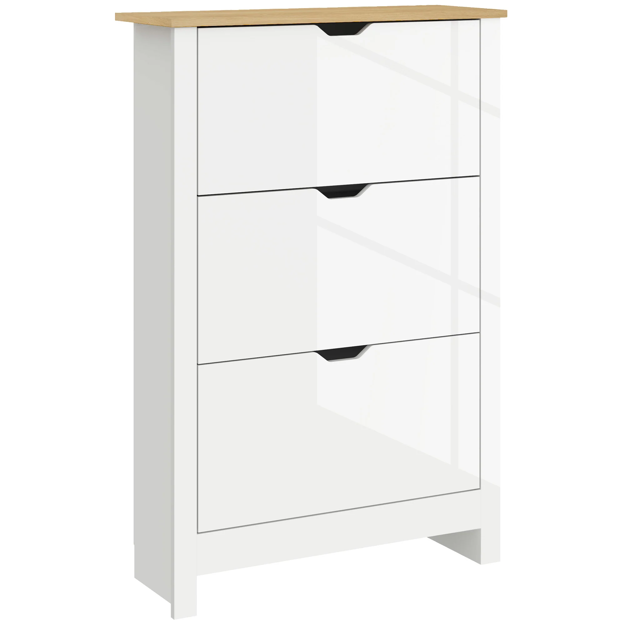 HOMCOM 18-Shoe Storage Cabinet 6 Shelves 3 Drawers Tabletop