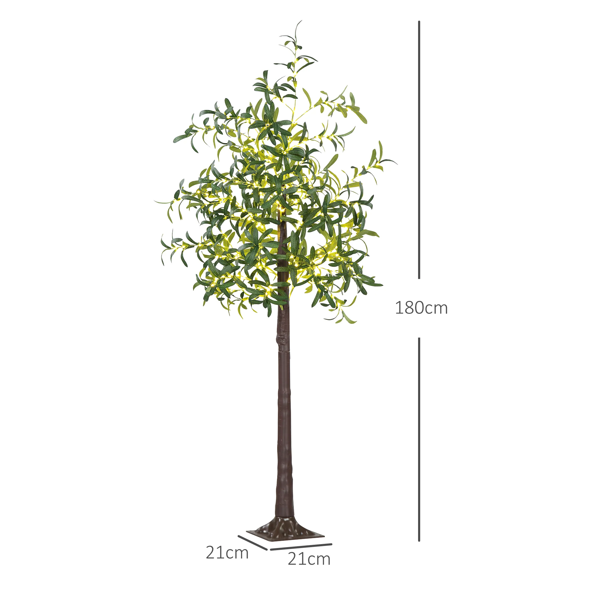 HOMCOM 180cm Olive Tree Light W/ 300 Warm White LED Lights Artificial Tree - Image 5