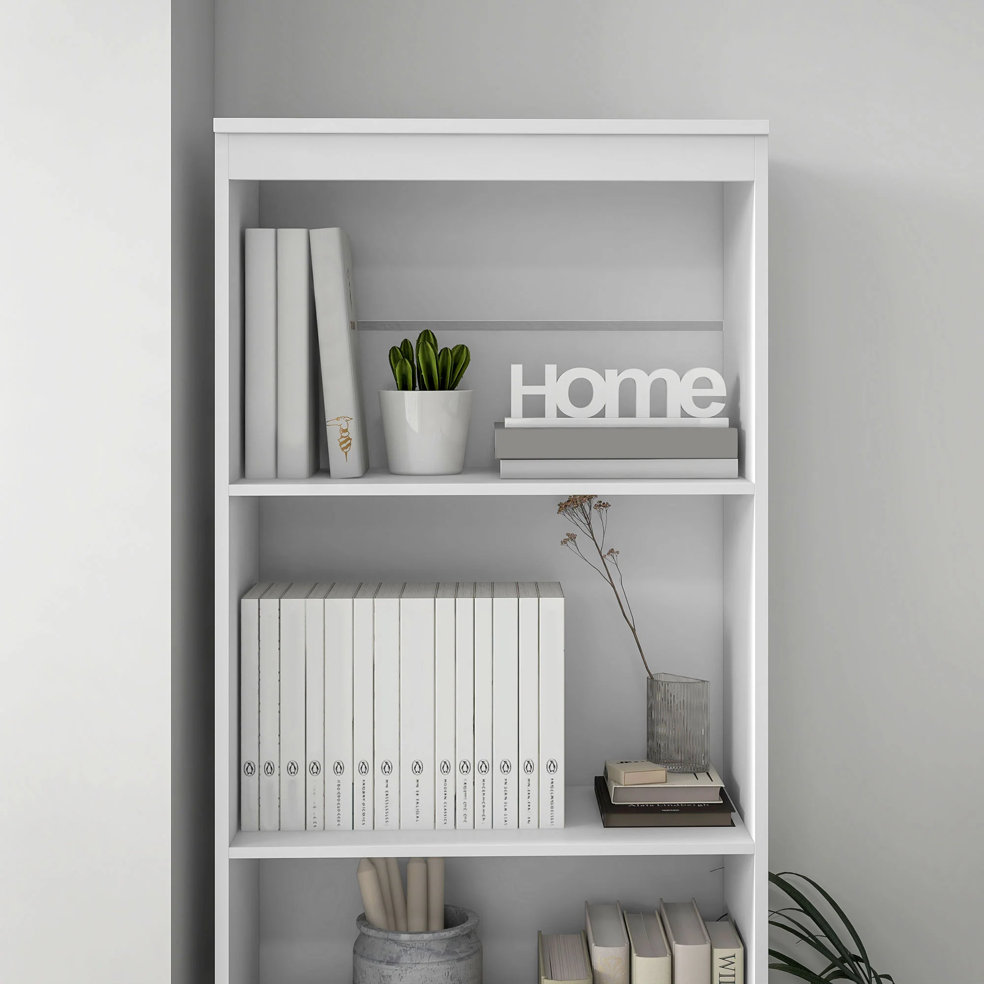 HOMCOM 180cm Tall Bookshelf Free Standing Storage Shelf Unit With Storage White And Oak - Image 8