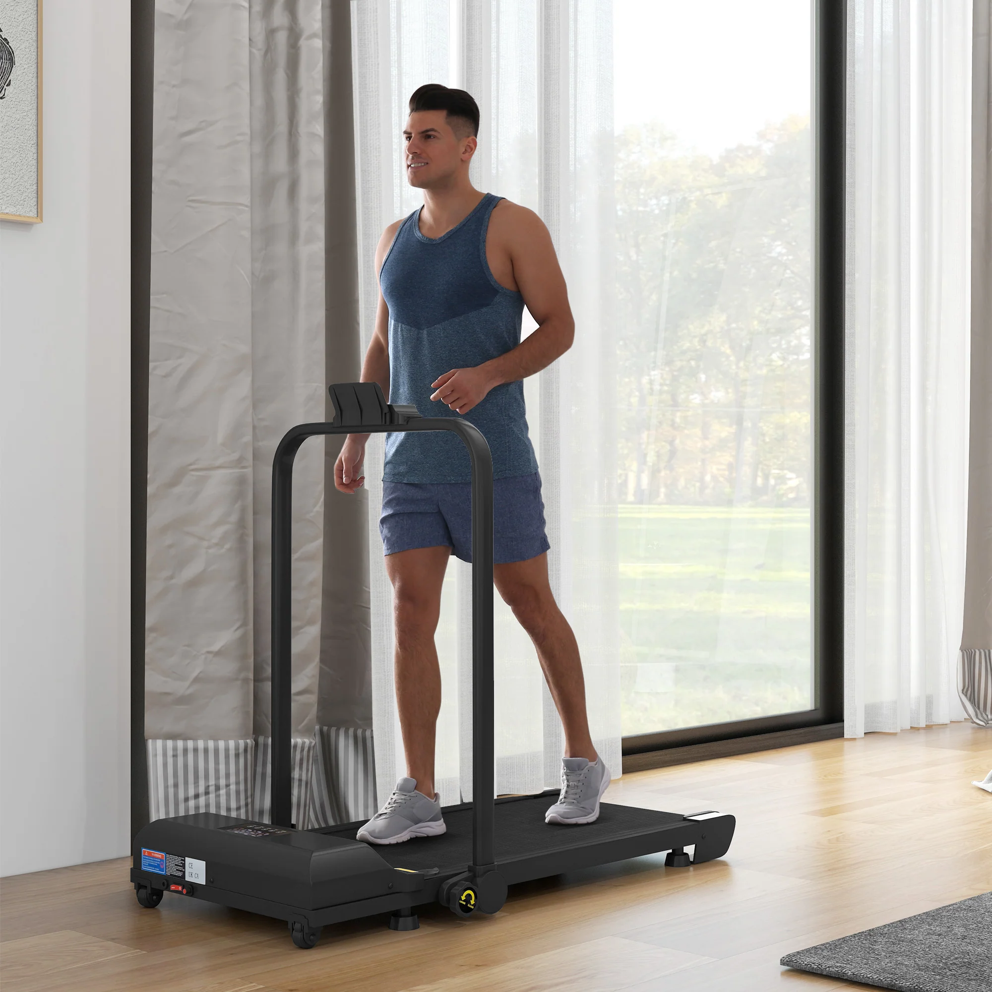 HOMCOM 2.5HP Folding Treadmill Walking Pad with Remote Control, 1-10KM/H - Image 2