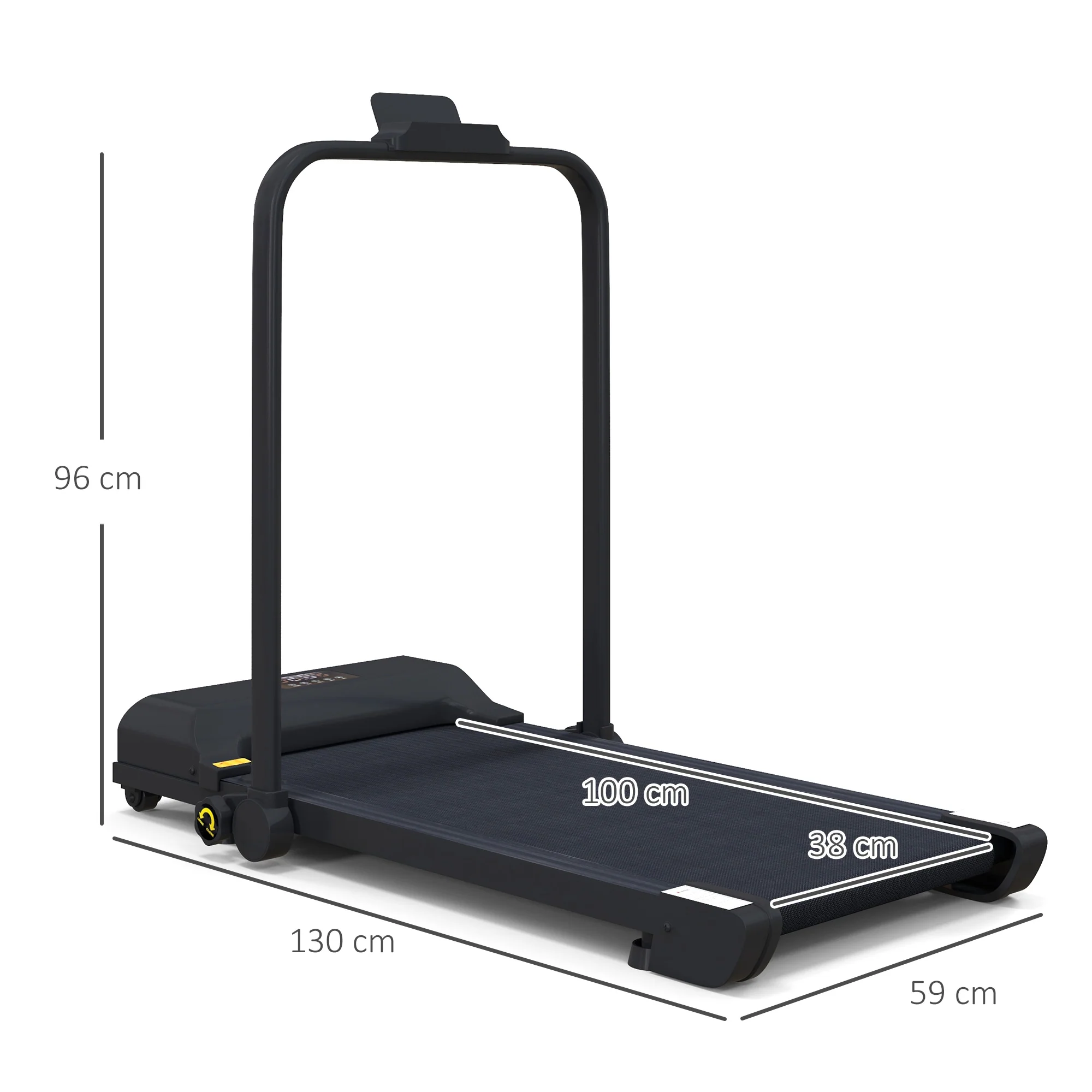 HOMCOM 2.5HP Folding Treadmill Walking Pad with Remote Control, 1-10KM/H - Image 5