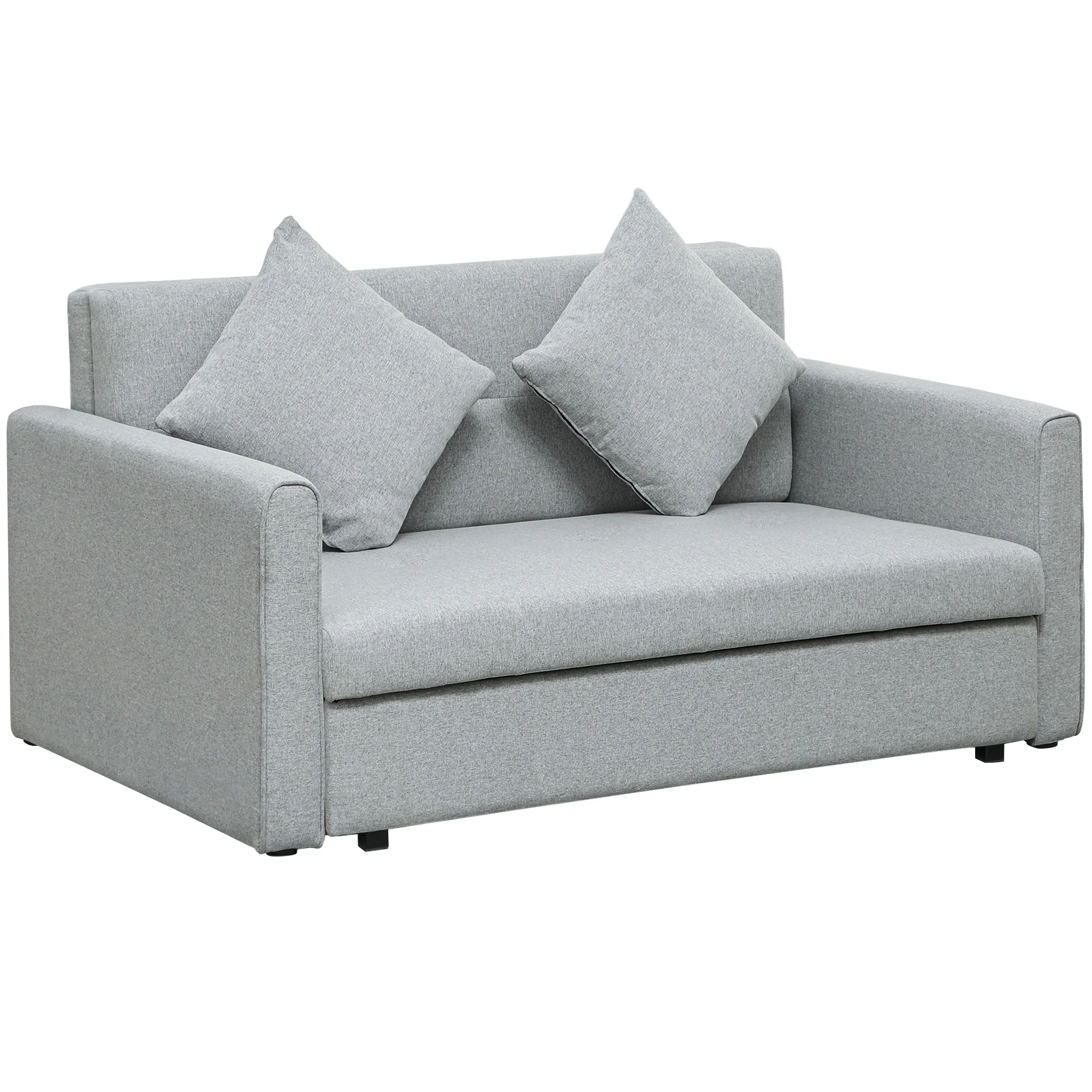 HOMCOM 2 Seater Sofa Bed Convertible Bed Settee w/ 2 Cushions - Image 10