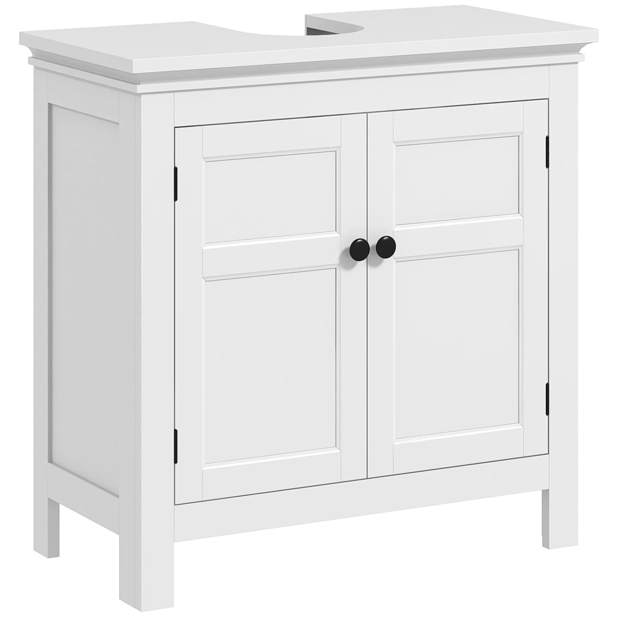 HOMCOM 2-Tier Bathroom Sink Cabinet, Freestanding Storage Cabinet, White