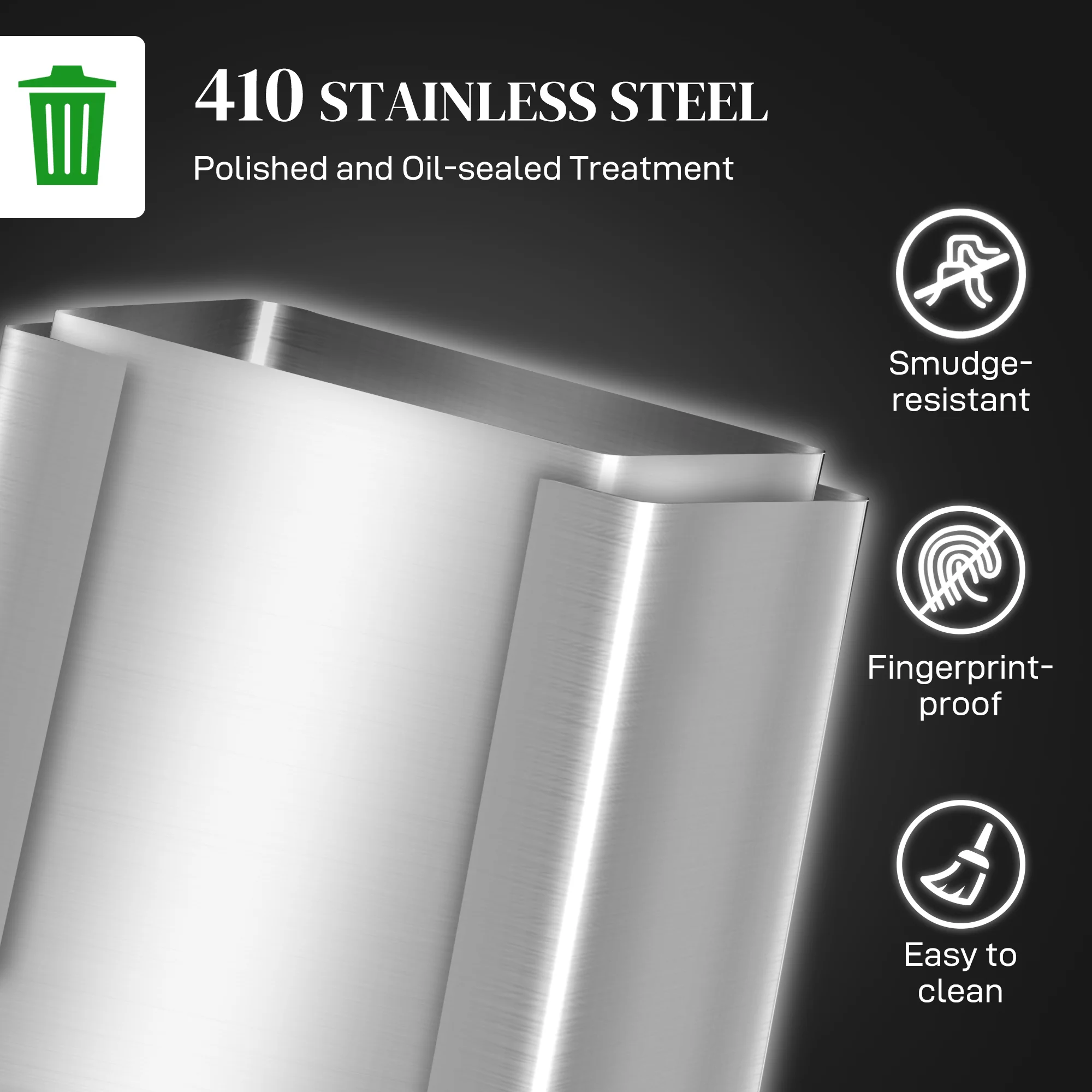 HOMCOM 2 X 25L Double Kitchen Bin, Pedal Bin With Soft-Close Lid - Image 13