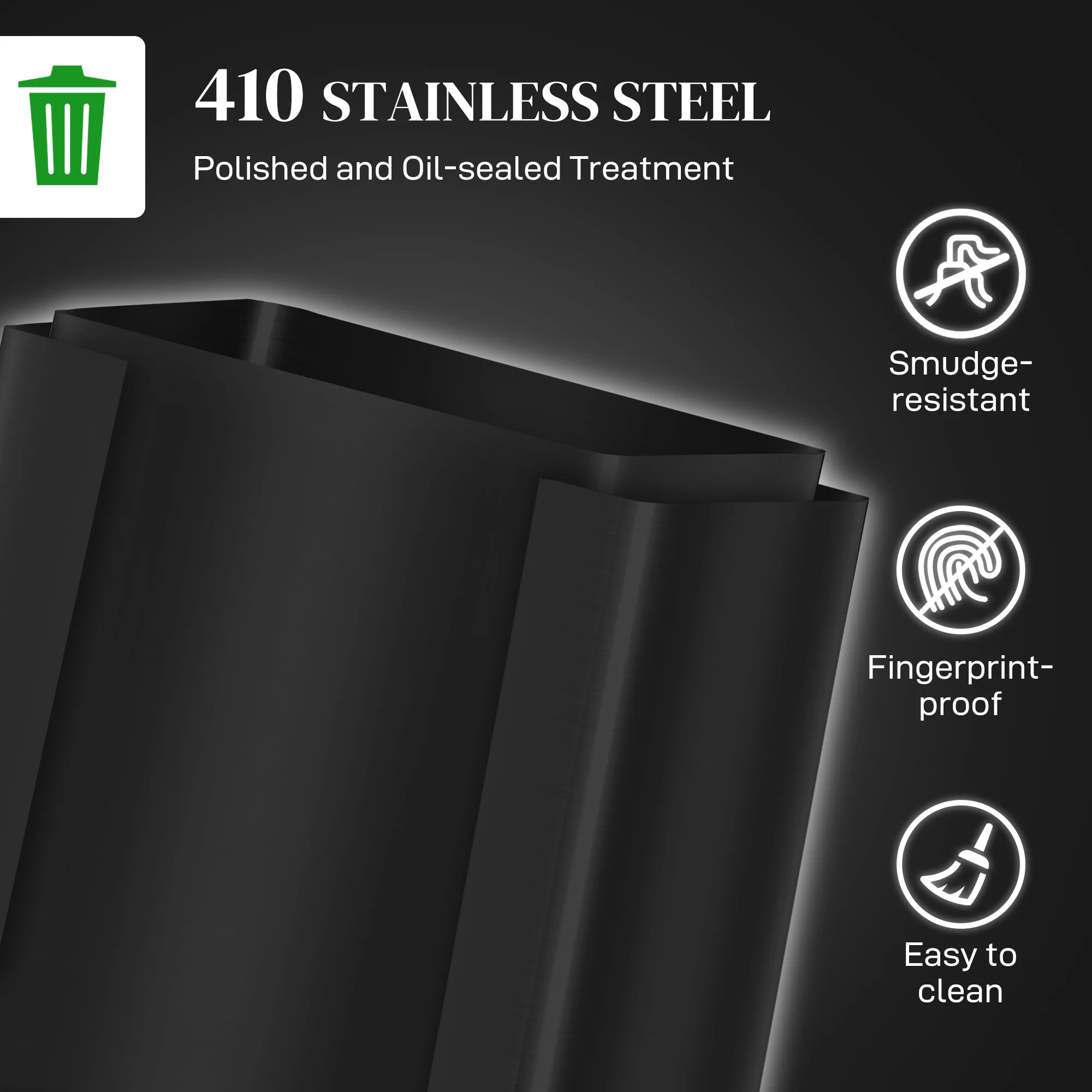 HOMCOM 2 X 25L Double Kitchen Bin, Pedal Bin With Soft-Close Lid - Image 4