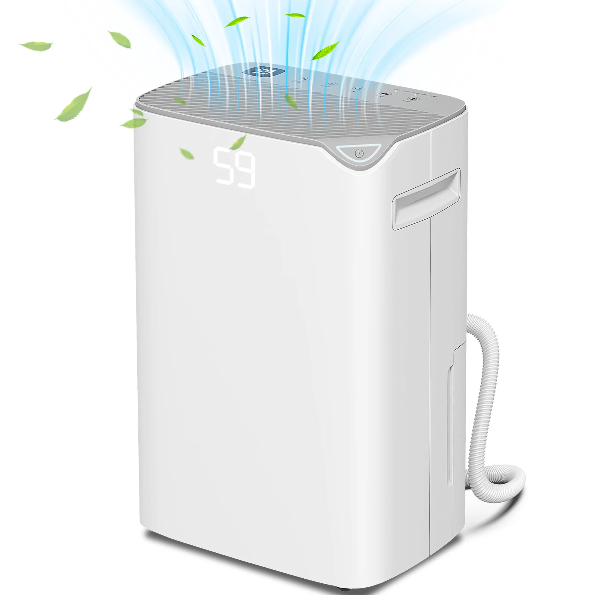 HOMCOM 20L/Day Small Dehumidifier For Home Damp Laundry, With 24H Timer - Image 2
