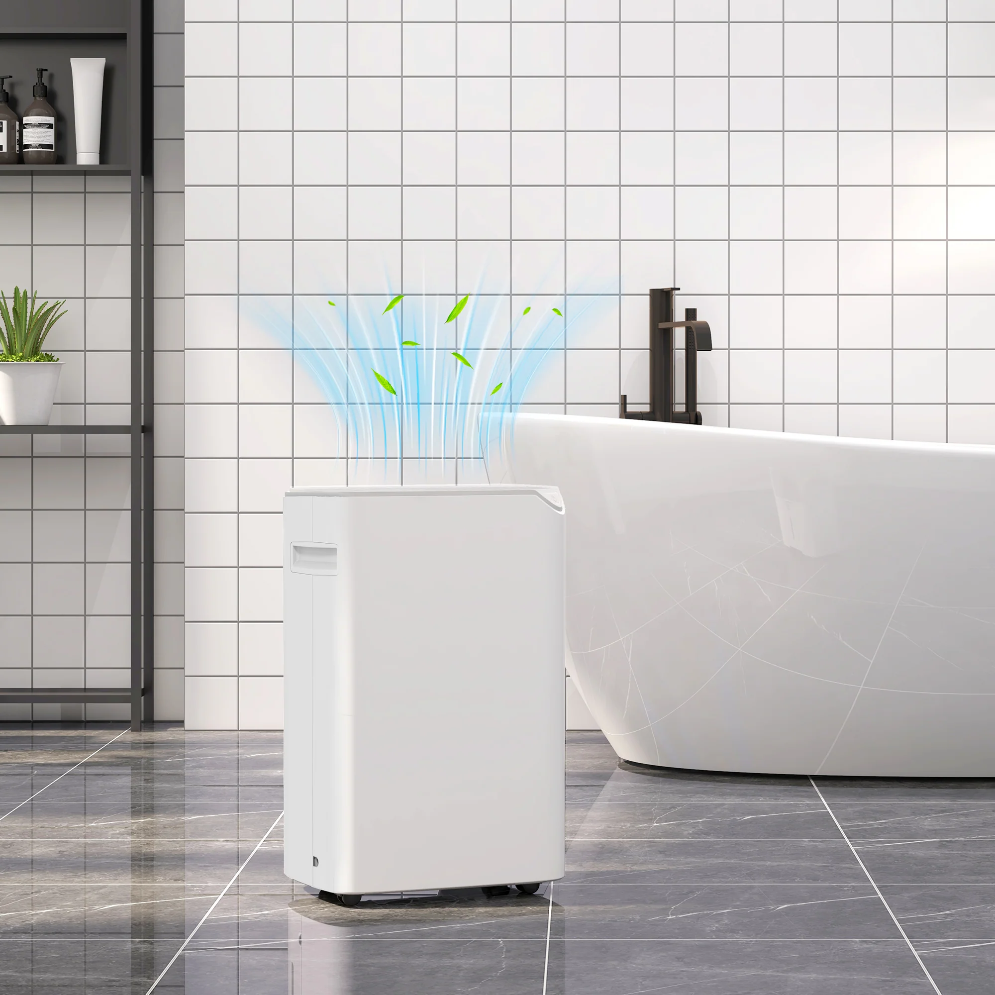 HOMCOM 20L/Day Small Dehumidifier For Home Damp Laundry, With 24H Timer - Image 9