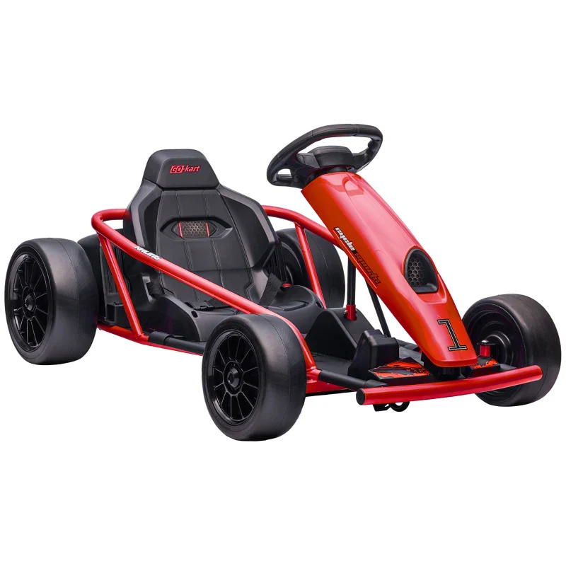 HOMCOM 24V Electric Go Kart for Kids with Music, Horn Honking, Slow Start - Image 12