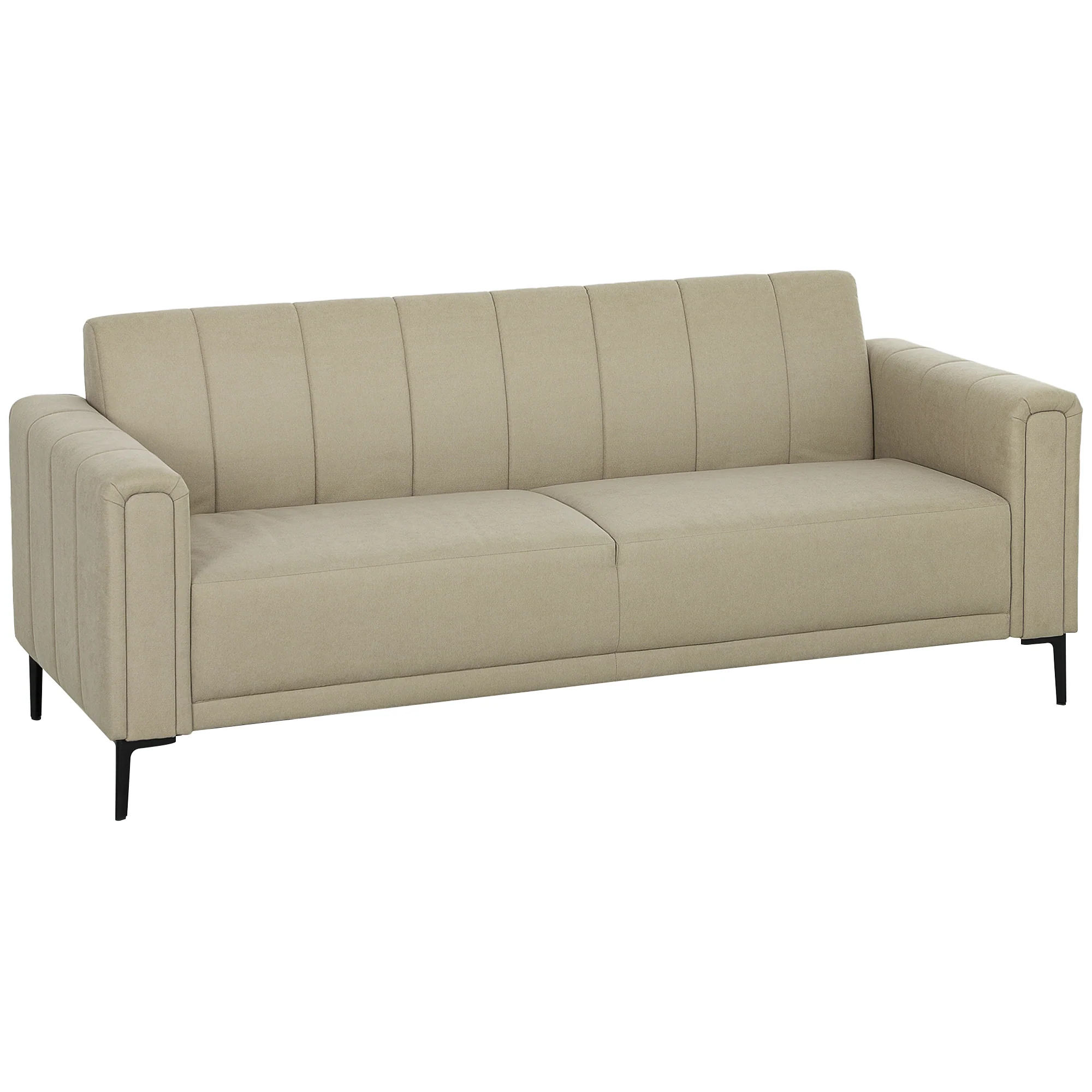 HOMCOM 3 Seater Sofa, Modern Fabric Couch with Channel Tufted - Image 10
