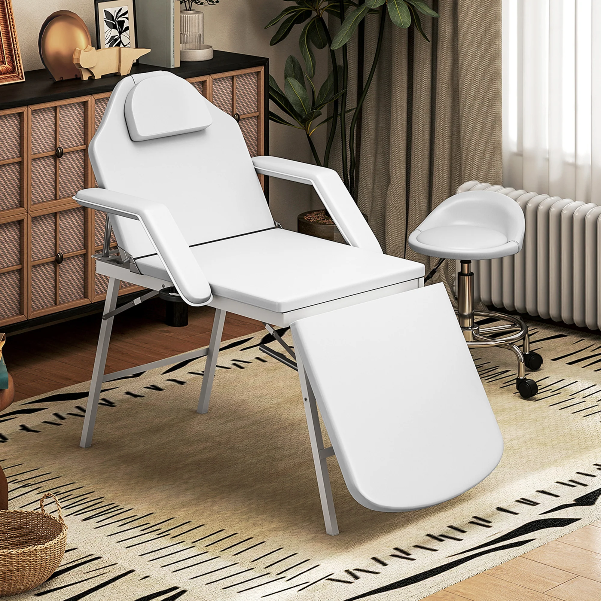 HOMCOM 3 Section Adjustable Massage Table, Beauty Bed For Spa, Lash, - Image 11