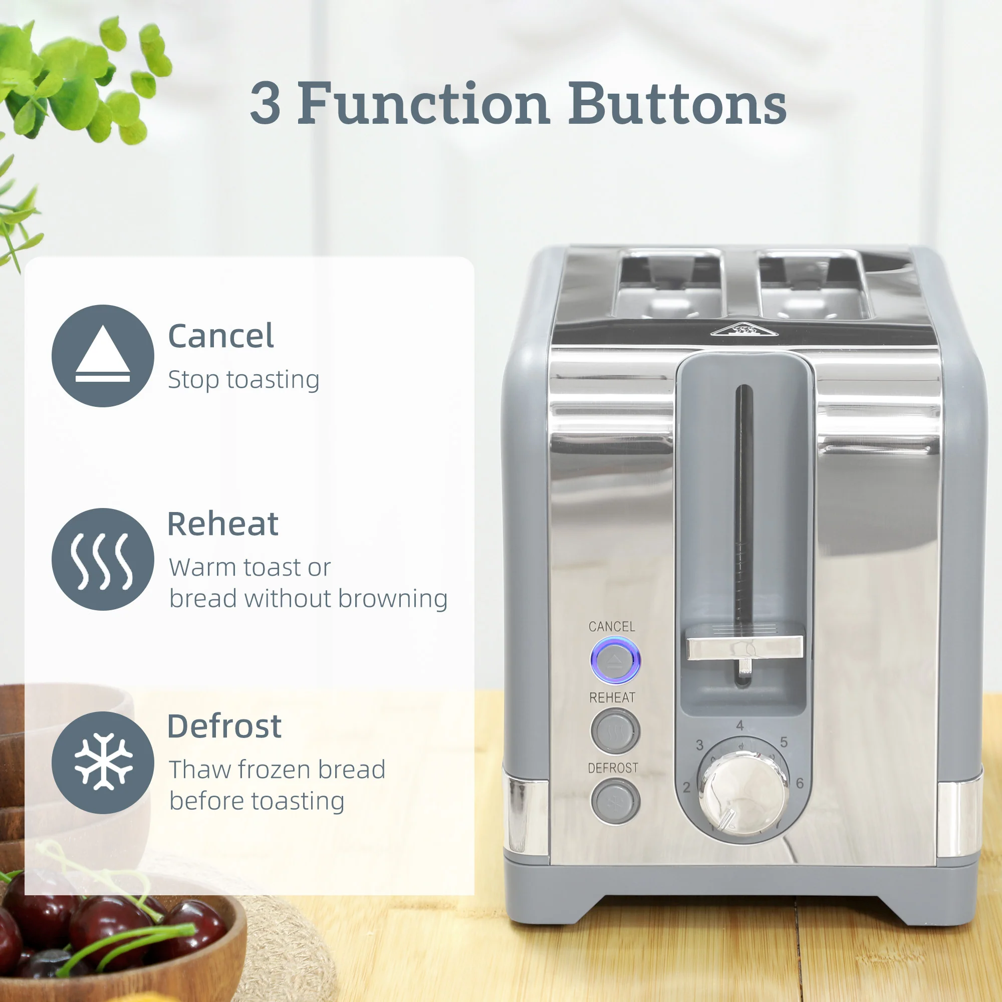HOMCOM 3000W Rapid Boil Kettle And Toaster Set With Otter Thermostat, Grey - Image 7