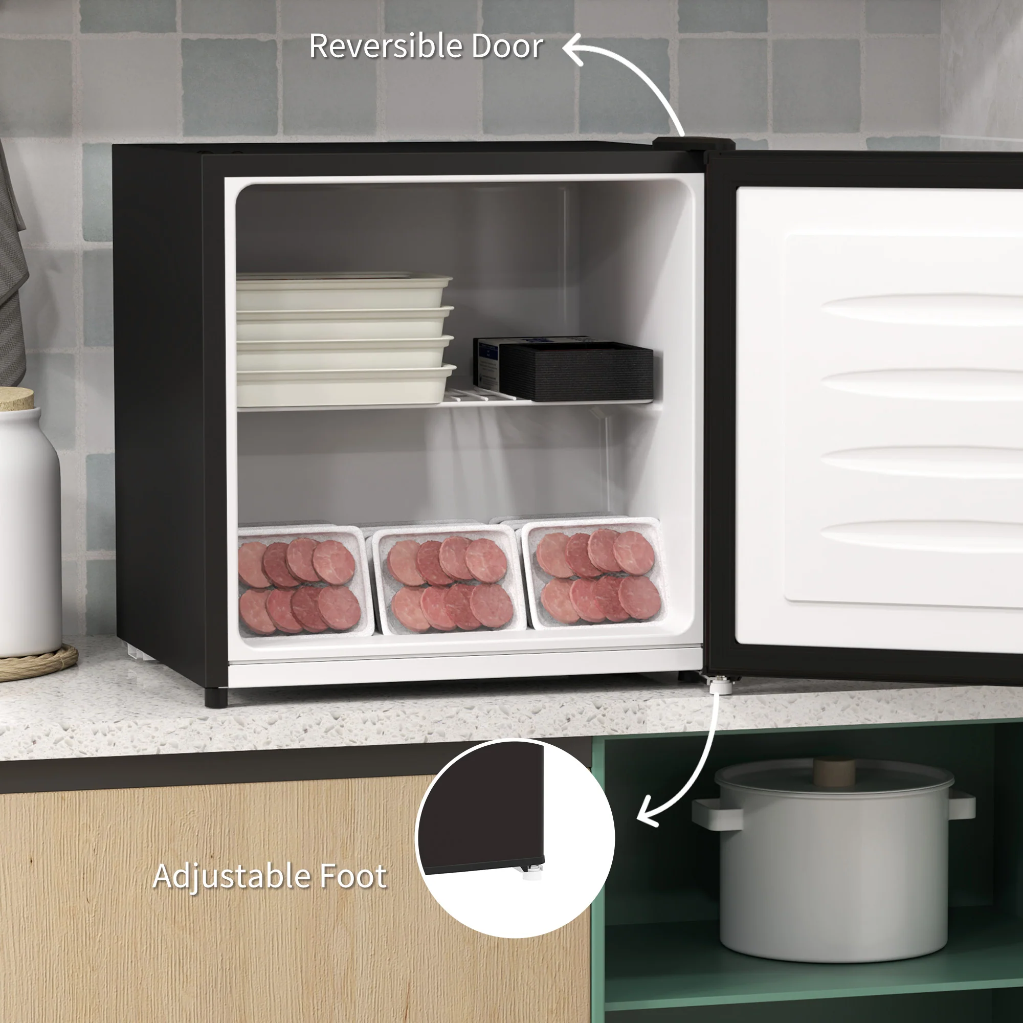 HOMCOM 35L Tabletop Freezer With Adjustable Temperature Wire Shelf - Image 15
