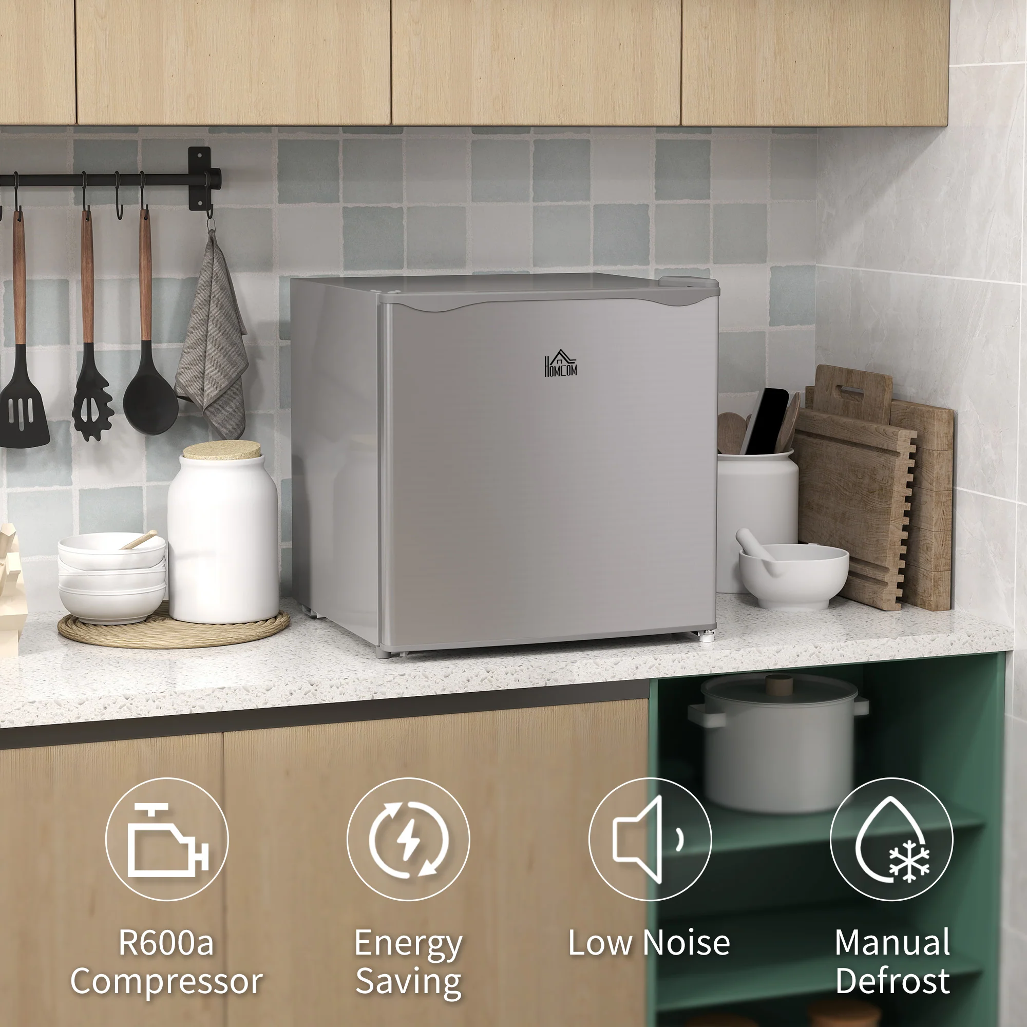 HOMCOM 35L Tabletop Freezer With Adjustable Temperature Wire Shelf - Image 8