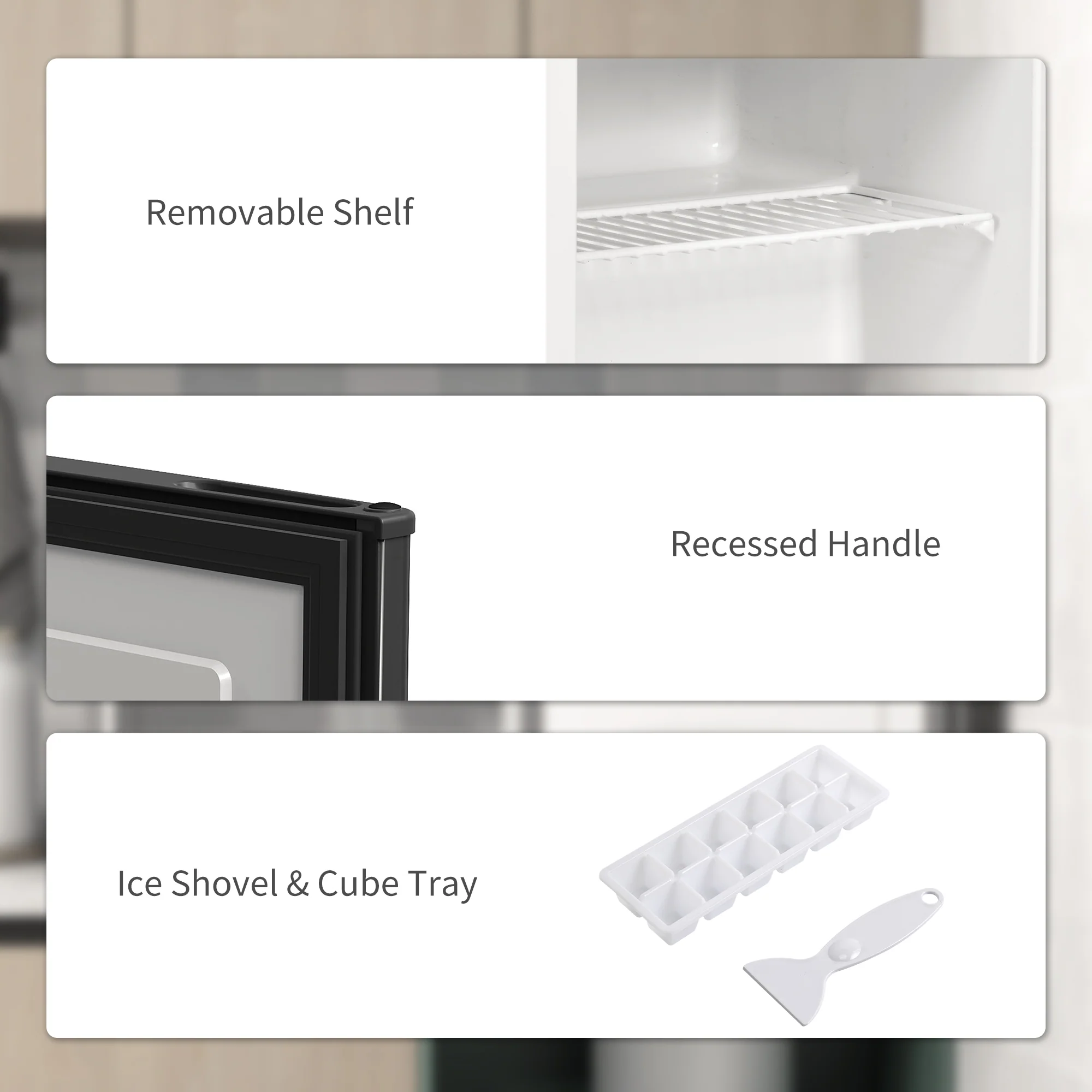 HOMCOM 35L Tabletop Freezer With Removable Wire Shelf And Two Keys - Image 7
