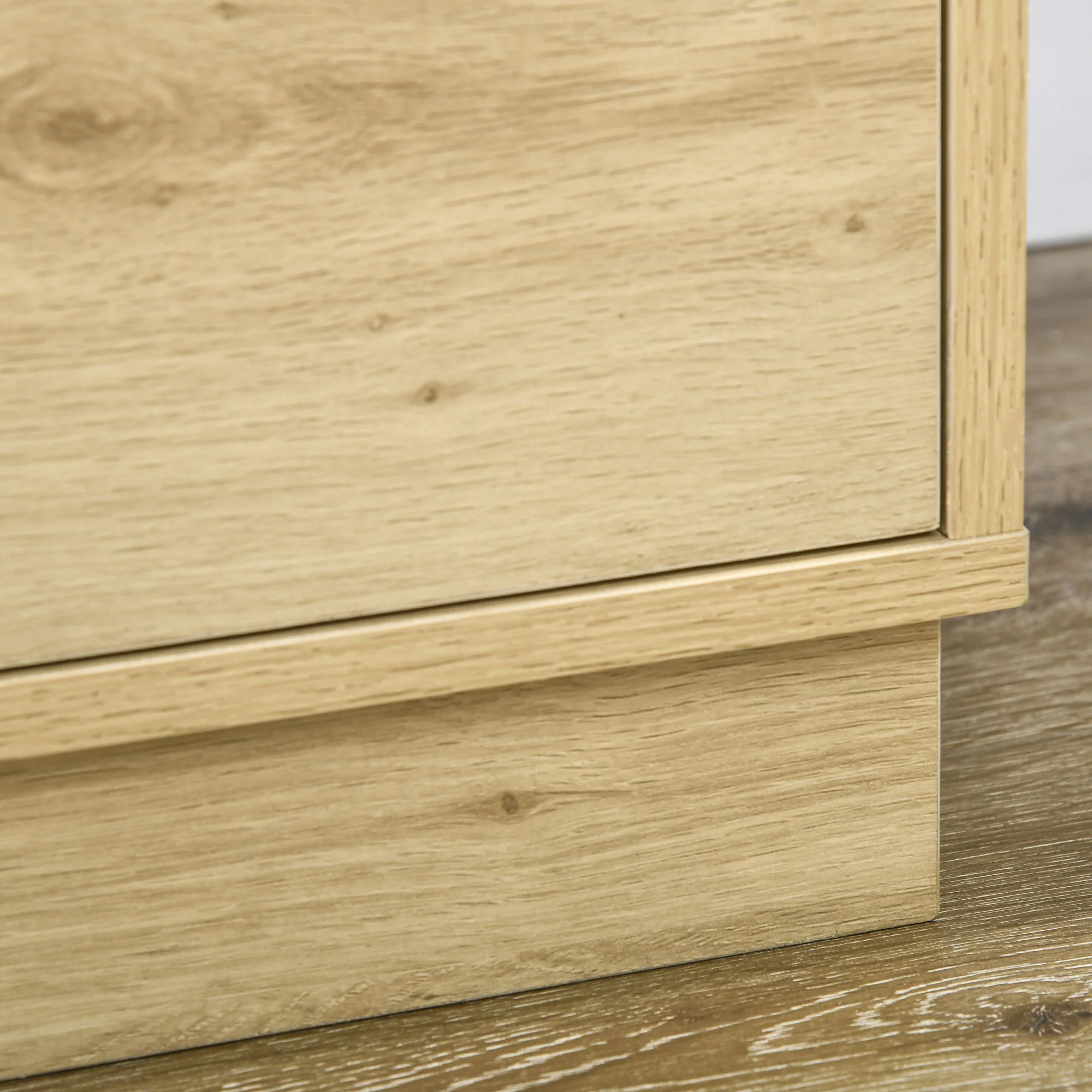 HOMCOM 4 Drawer Dresser, Boho Chest of Drawers Storage Cabinet, Natural - Image 9