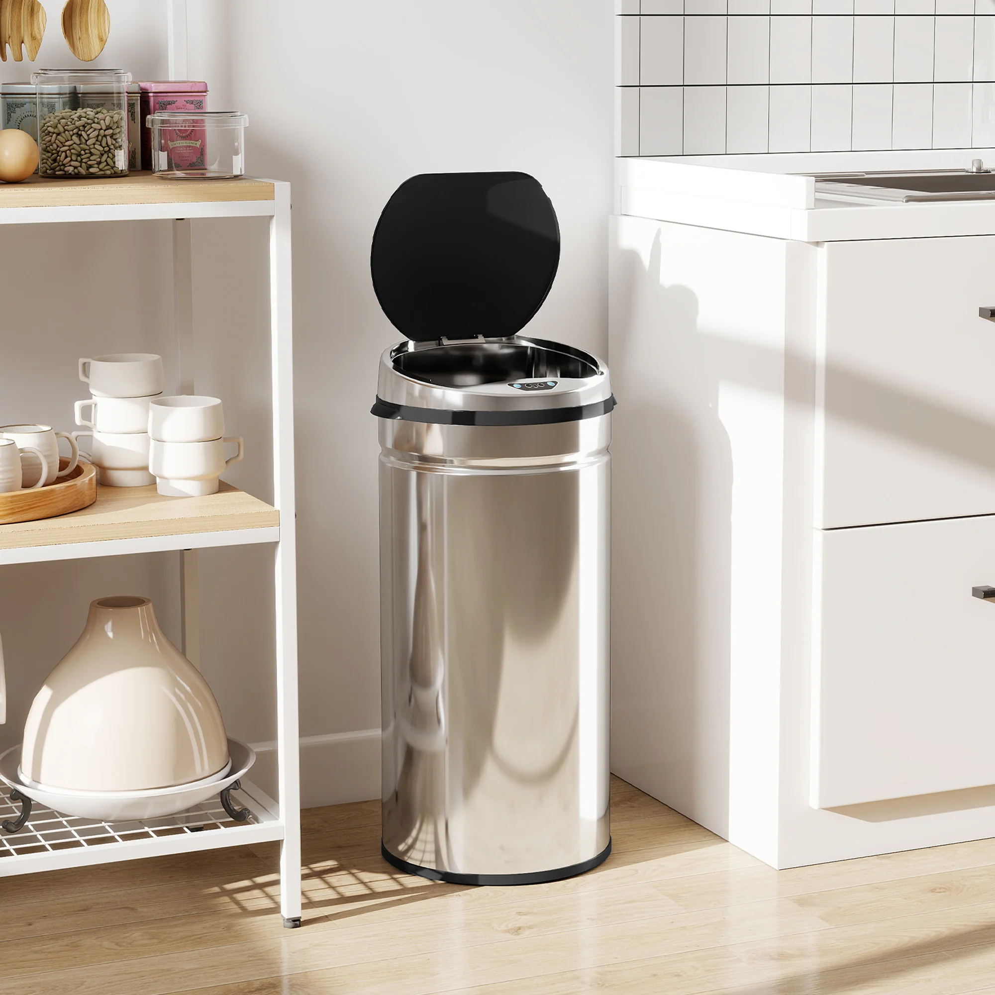 HOMCOM 42L Sensor Bin, Stainless Steel Kitchen Bin With Automatic Close - Image 9