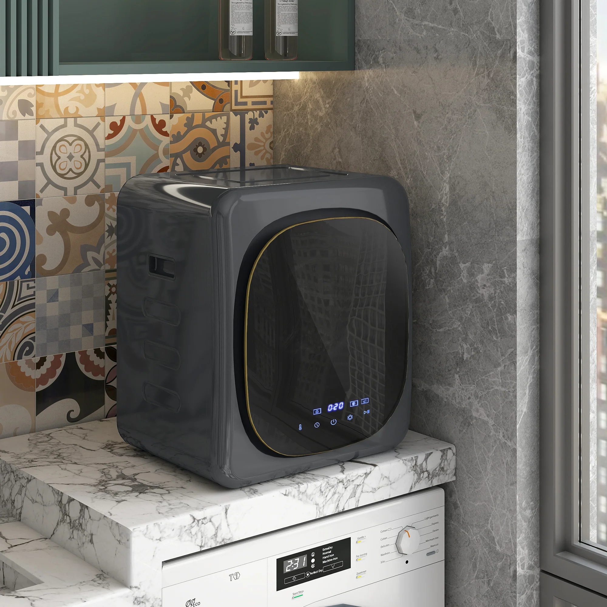 HOMCOM 4kg 800W Vented Tumble Dryer With Deodorize, Smart Mode - Image 11