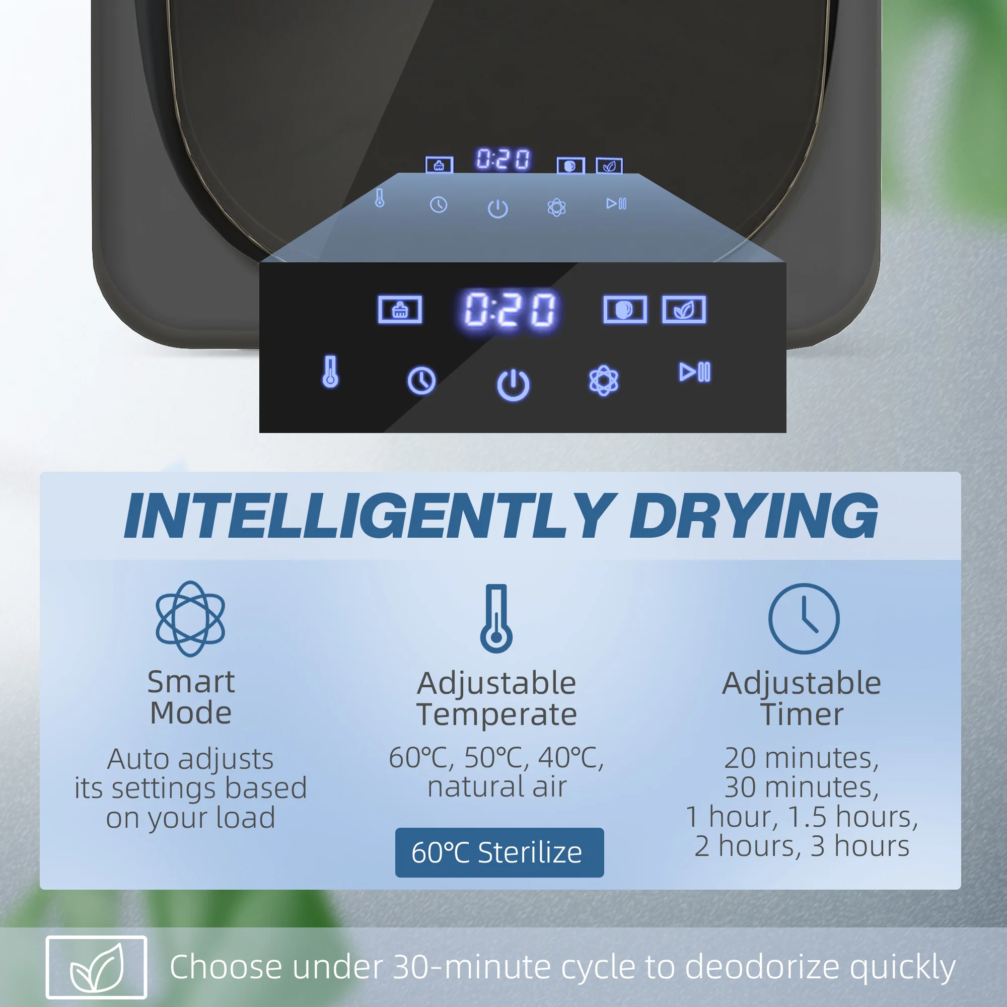 HOMCOM 4kg 800W Vented Tumble Dryer With Deodorize, Smart Mode - Image 12