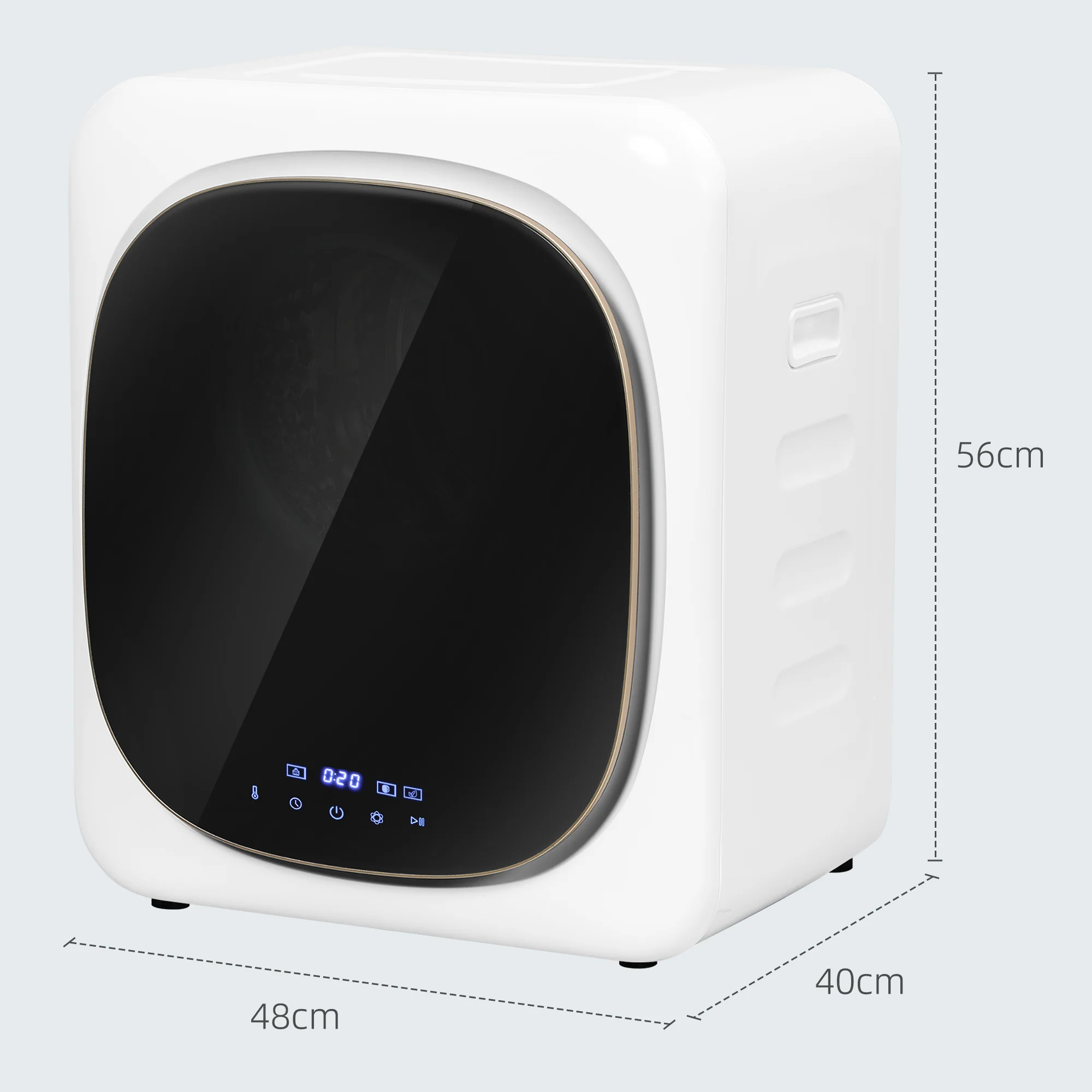 HOMCOM 4kg 800W Vented Tumble Dryer With Deodorize, Smart Mode - Image 5