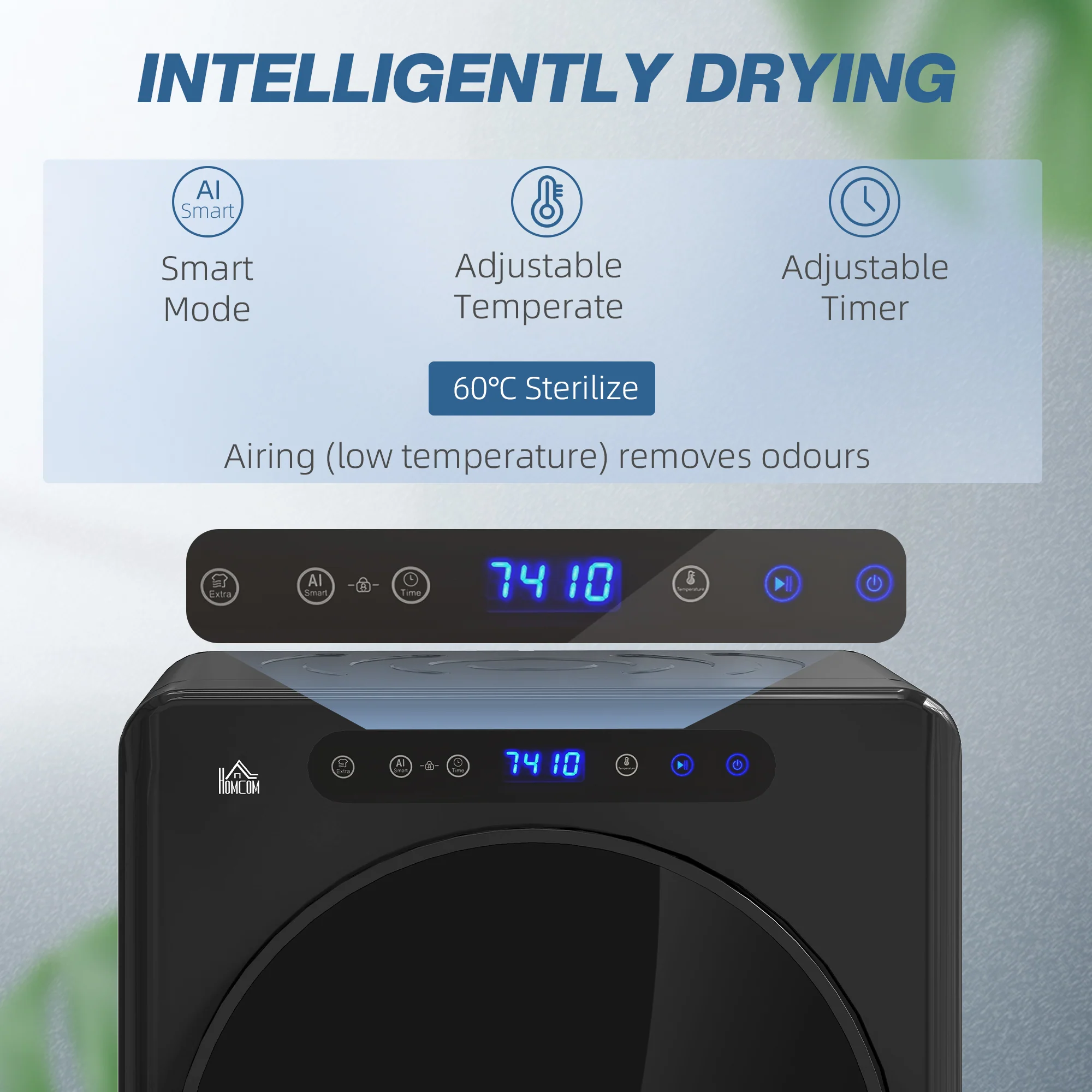 HOMCOM 4kg Portable Vented Tumble Dryer Machine With Timer, 6 Heat Settings - Image 3