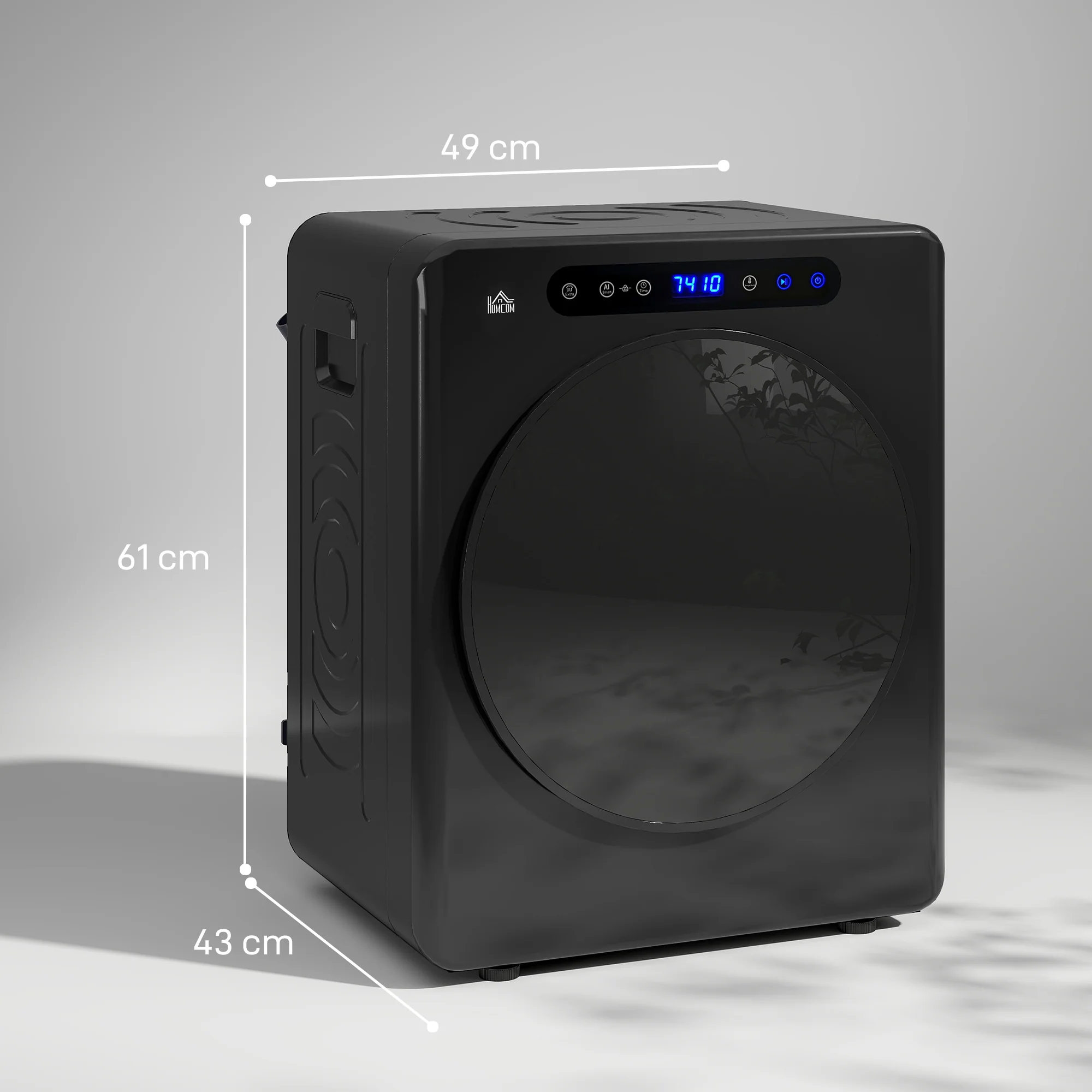 HOMCOM 4kg Portable Vented Tumble Dryer Machine With Timer, 6 Heat Settings - Image 5