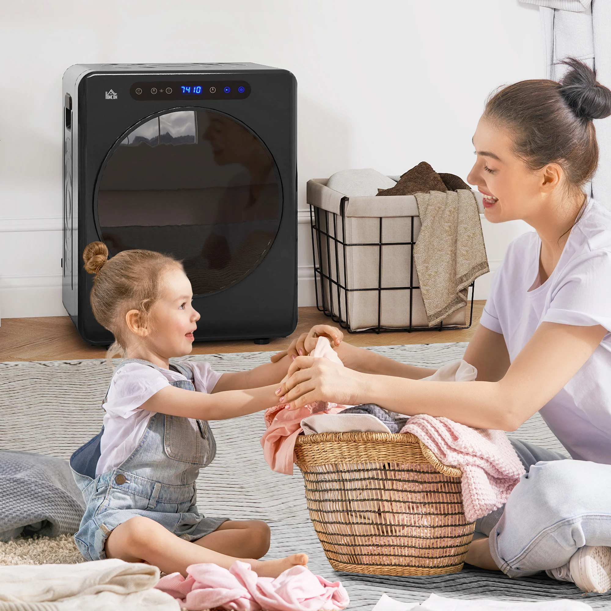 HOMCOM 4kg Portable Vented Tumble Dryer Machine With Timer, 6 Heat Settings - Image 8