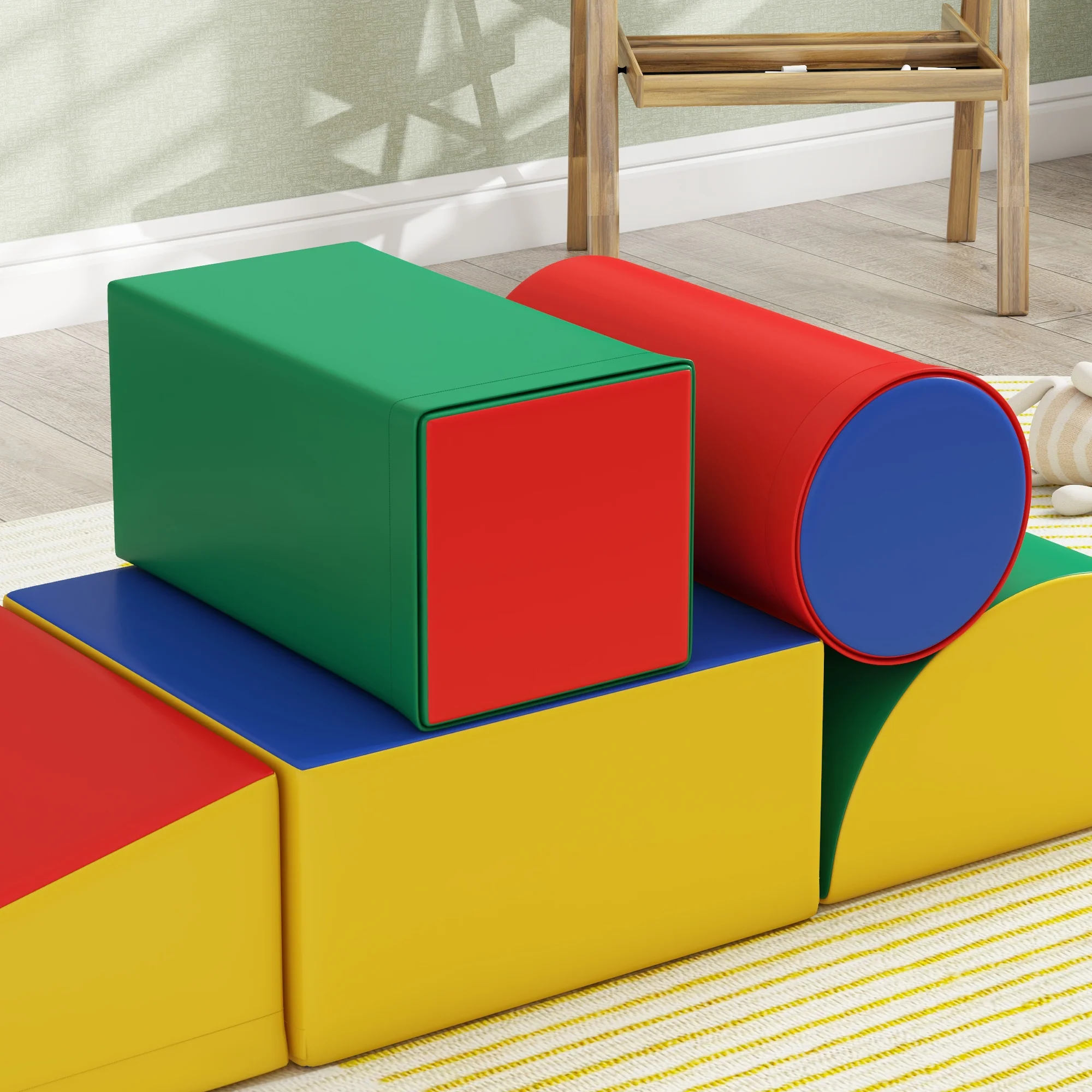 HOMCOM 5 Piece Soft Safe Foam Playset Climb And Crawl Activity Toy For Toddler - Image 9