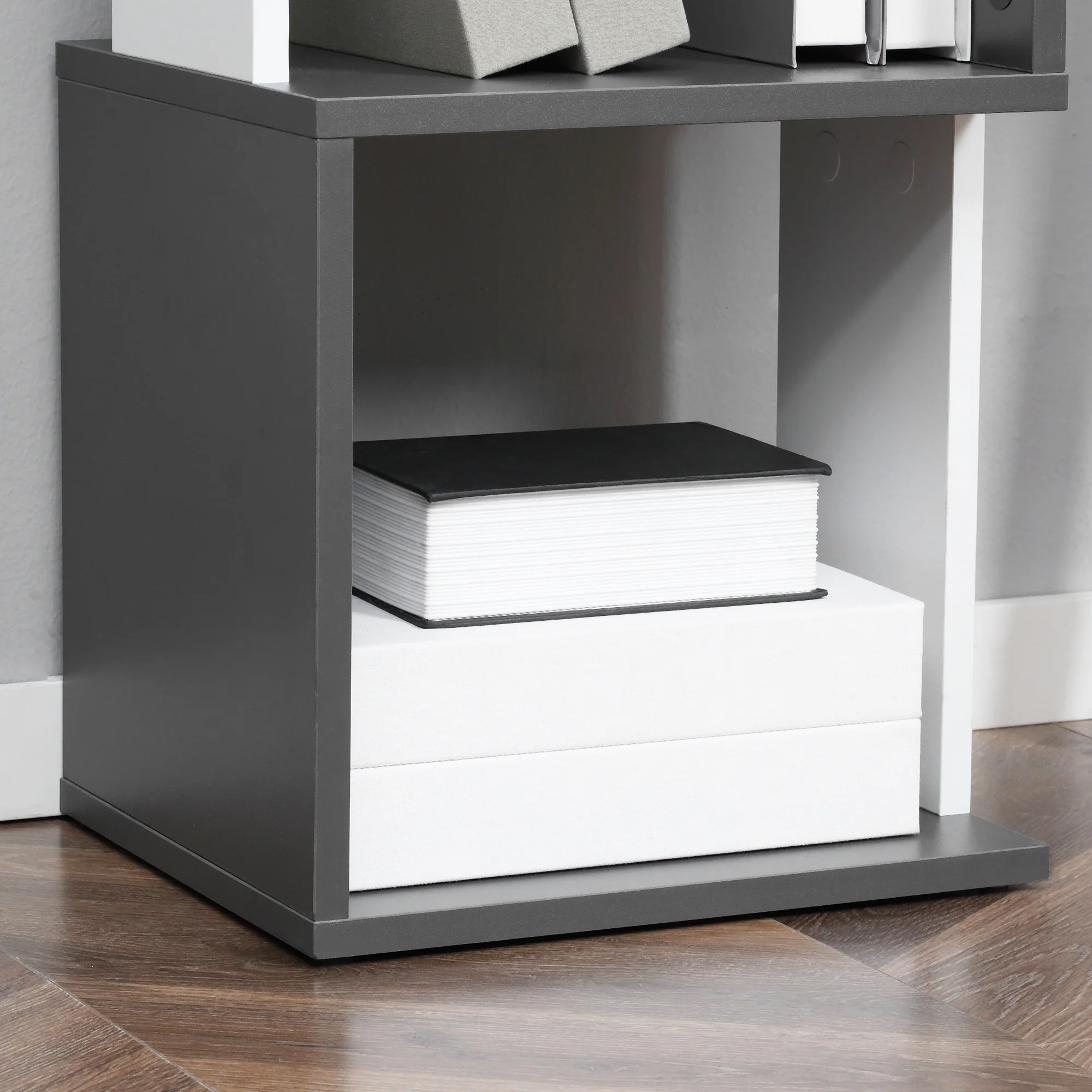 HOMCOM 5-Tier Bookshelf Freestanding Bookcase Storage Shelves, White - Image 9