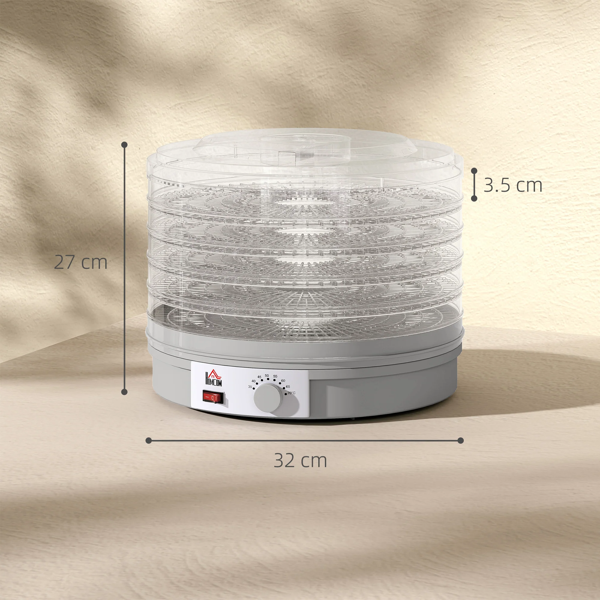HOMCOM 5 Tier Food Dehydrator For Drying Fruit Meat Vegetable Pet Treat - Image 5