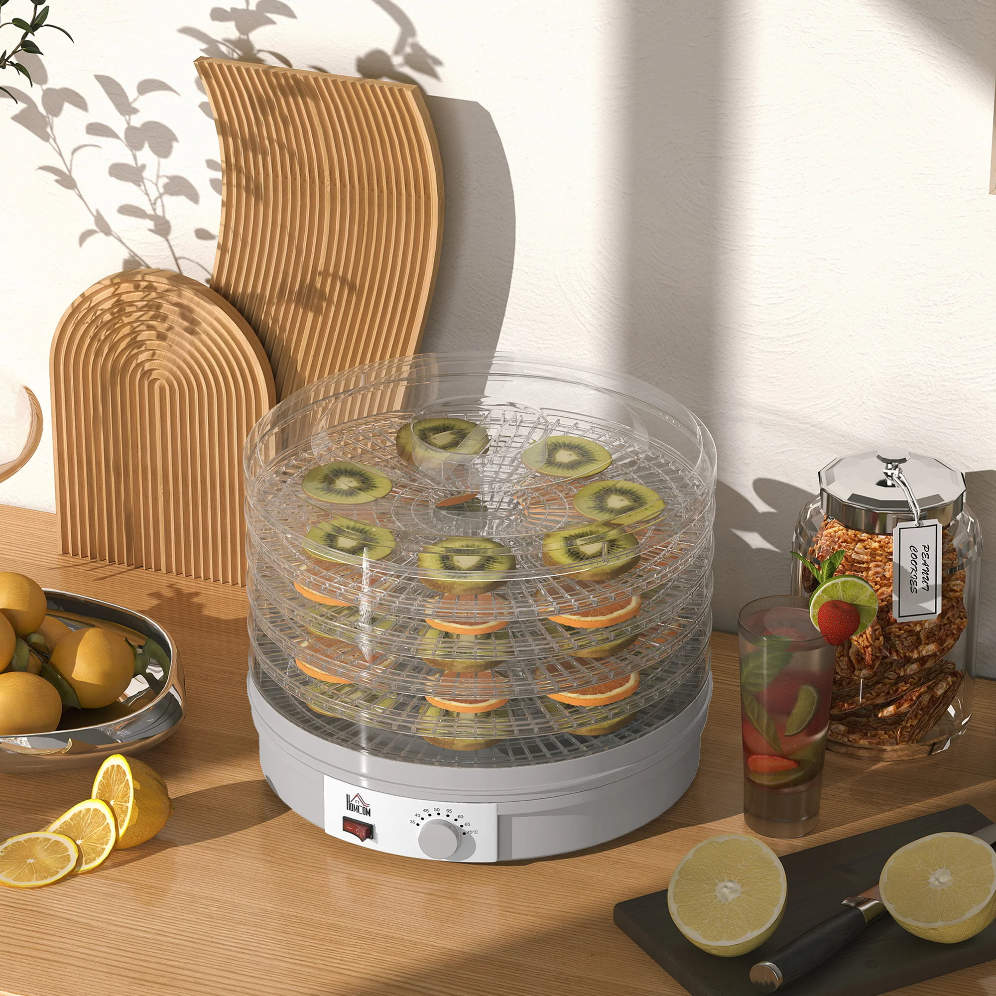 HOMCOM 5 Tier Food Dehydrator For Drying Fruit Meat Vegetable Pet Treat - Image 9