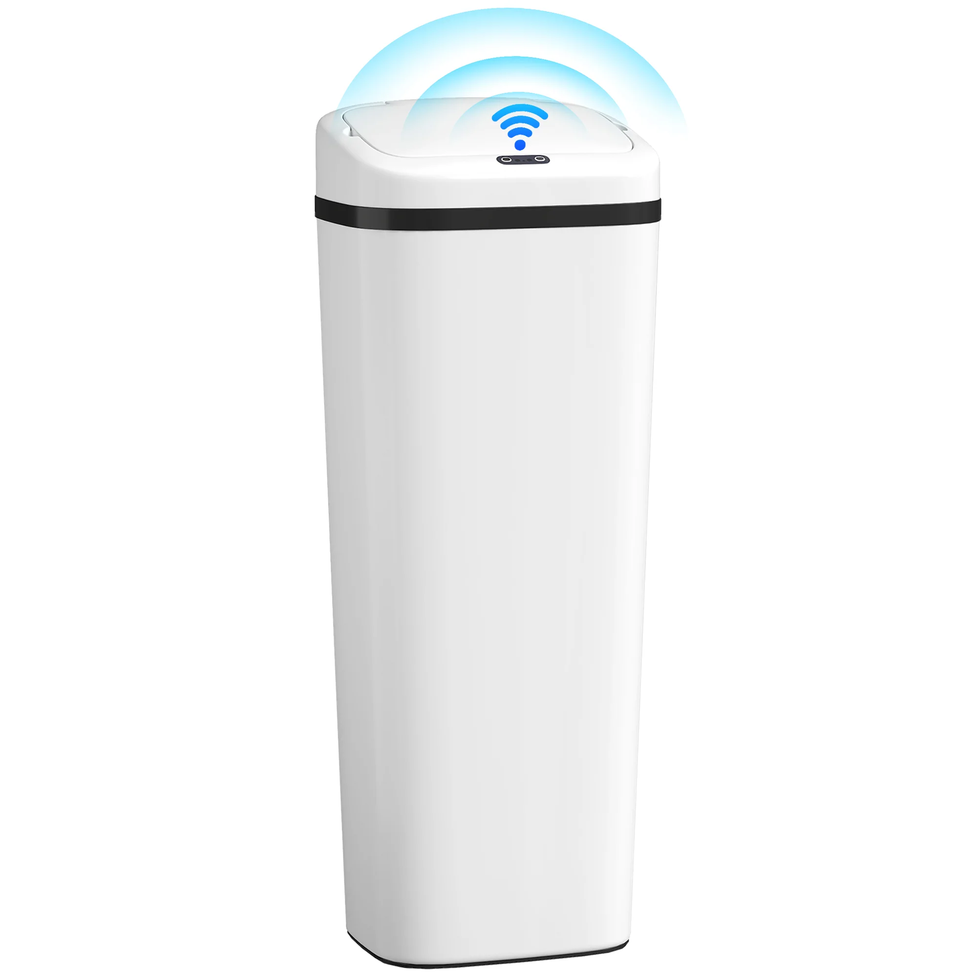HOMCOM 50L Sensor Bin, Stainless Steel Slim Kitchen Bin, Fingerprint-Proof