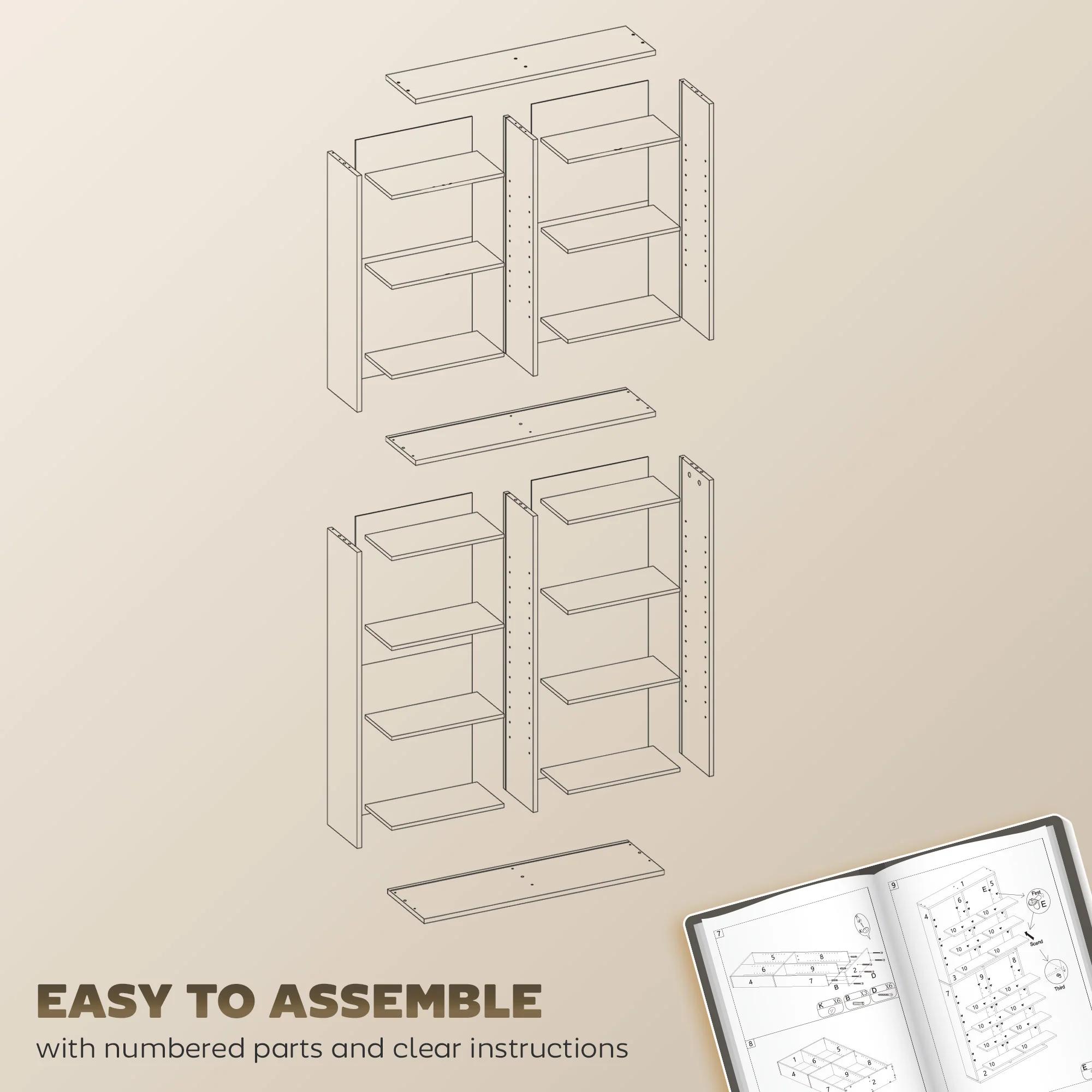 HOMCOM 640 CD Storage Unit 360 DVD Storage Tower W/ 18 Compartments - Image 7