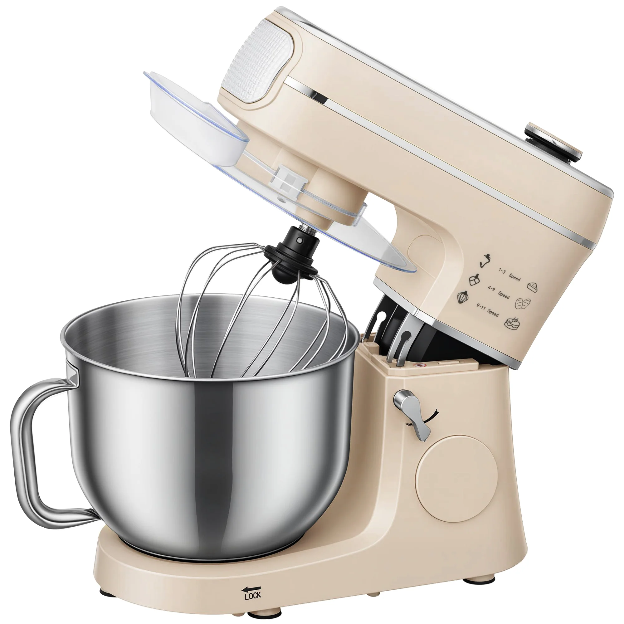 HOMCOM 6L 1400W Stand Mixer With 11 Speeds & Fermentation Function, Cream