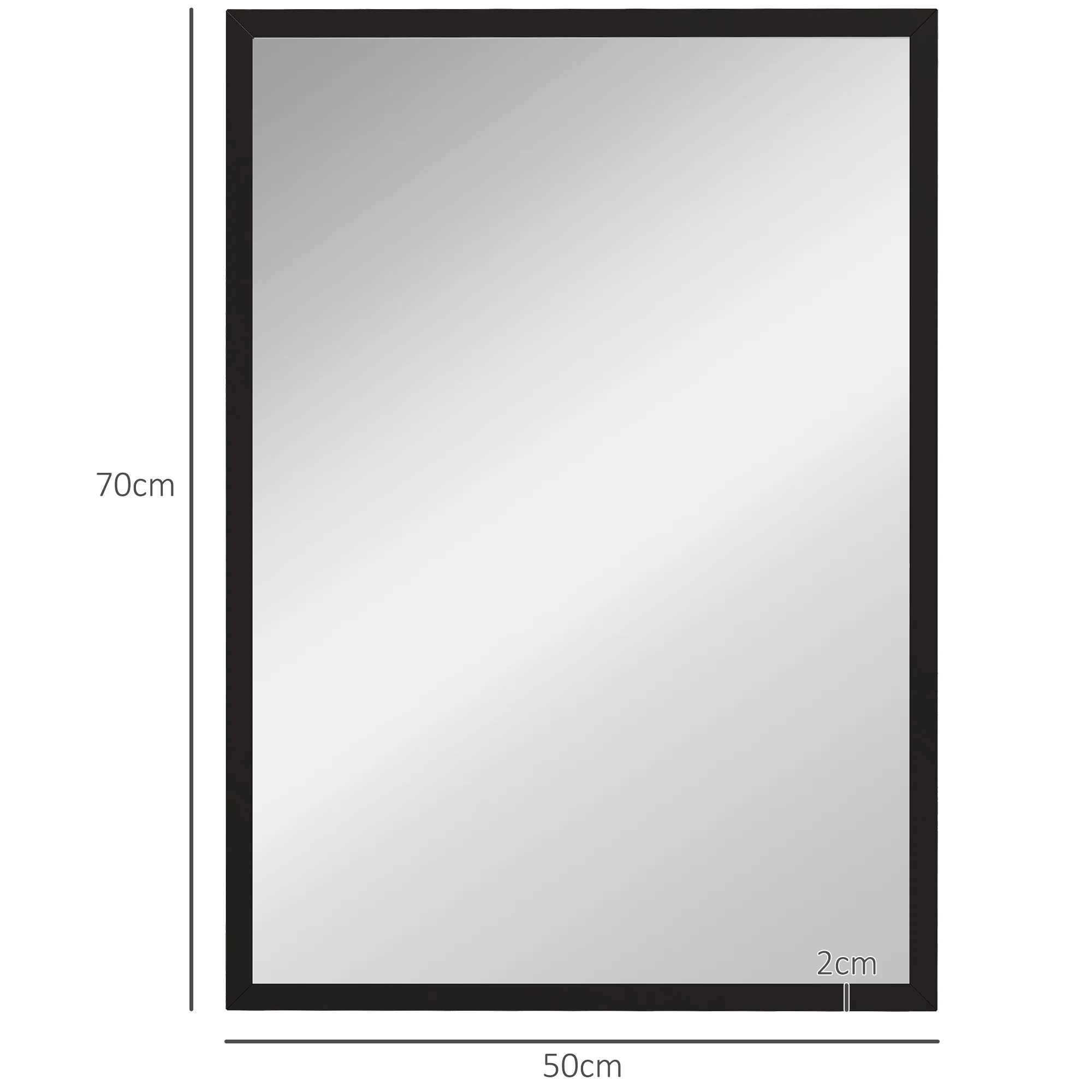 HOMCOM 70x50cm Wall Bathroom Mirror For Home Decor, Vanity Mirror, Black - Image 5